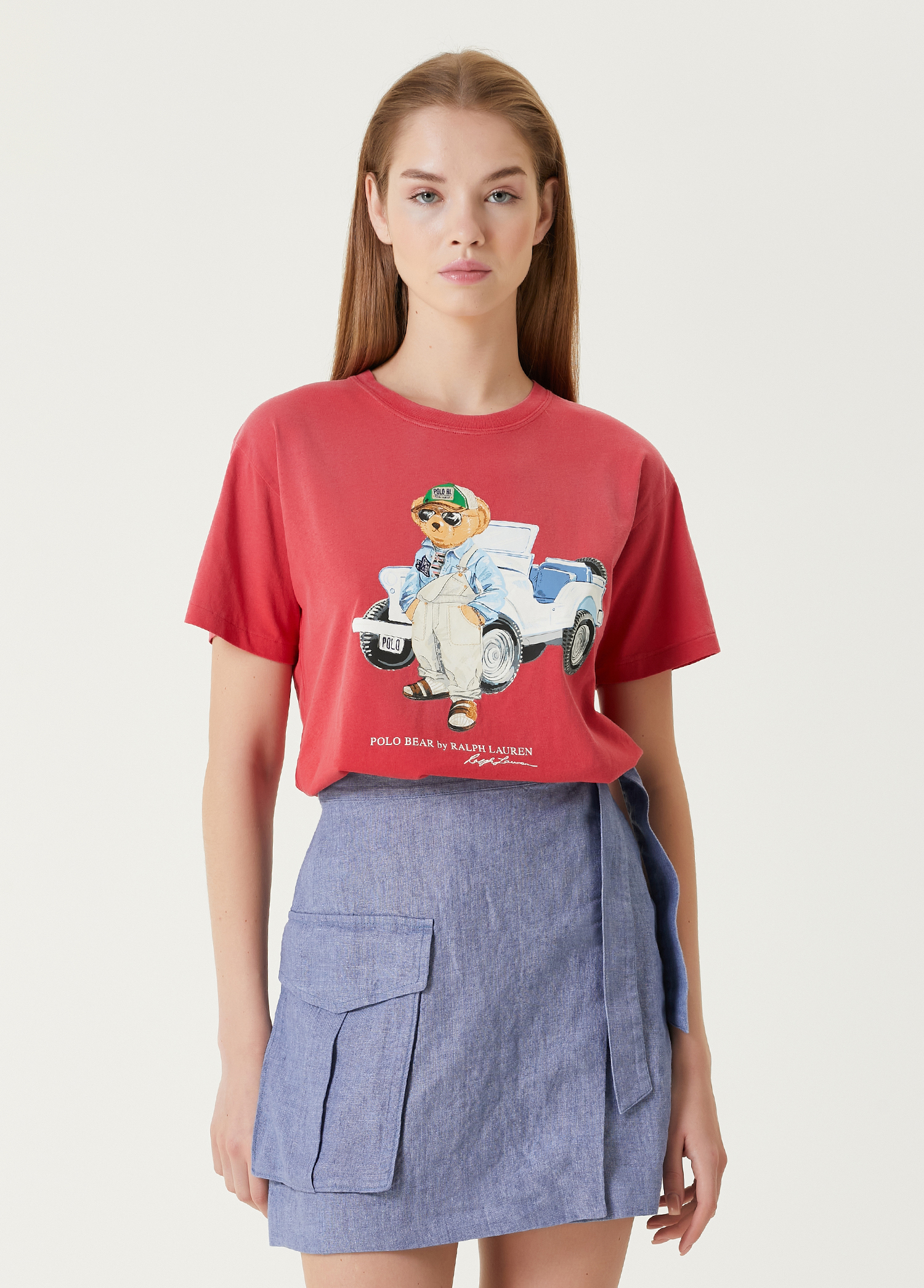 Polo Bear Kırmızı Baskılı T-shirt