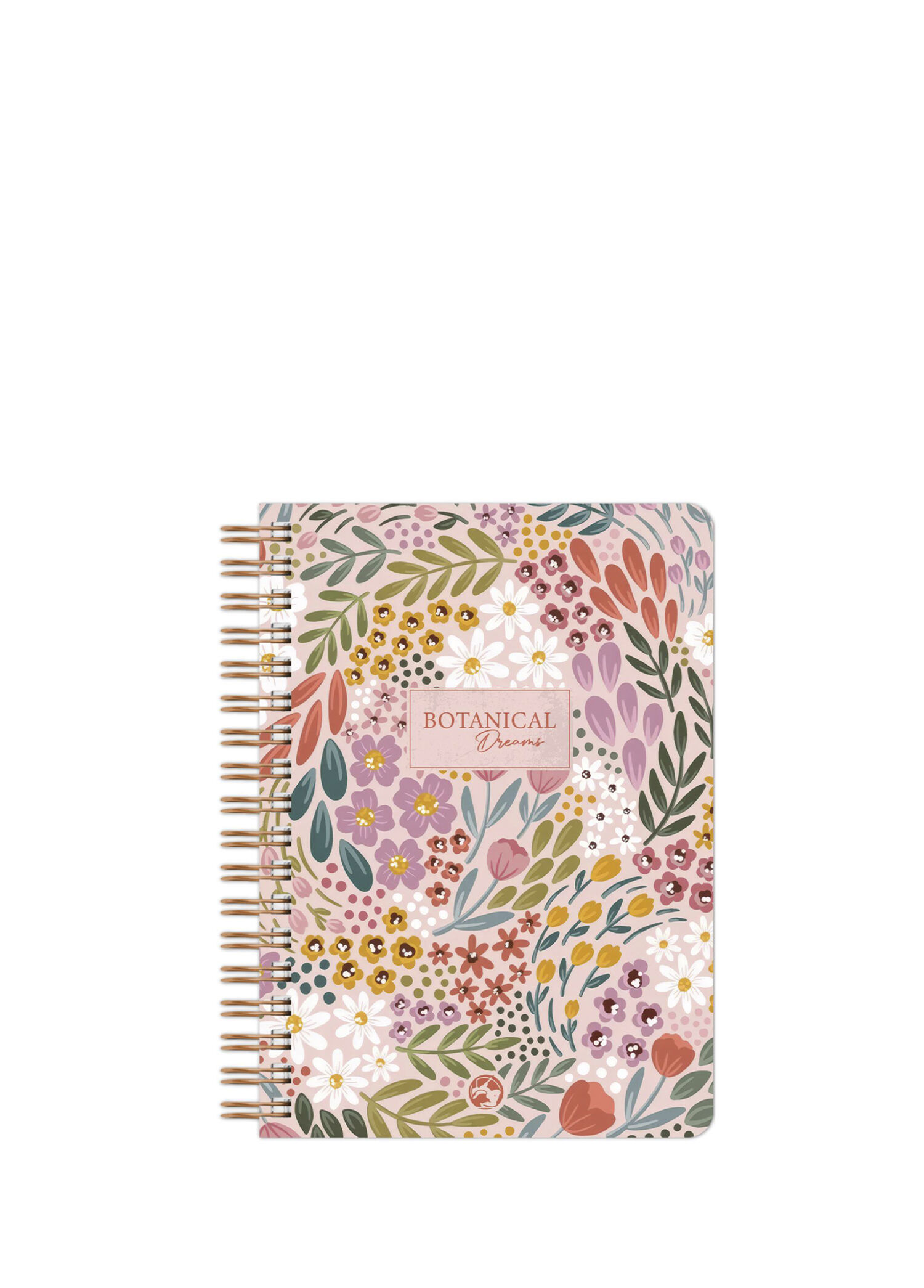 Botanical Pembe Spiralli Çizgili Defter