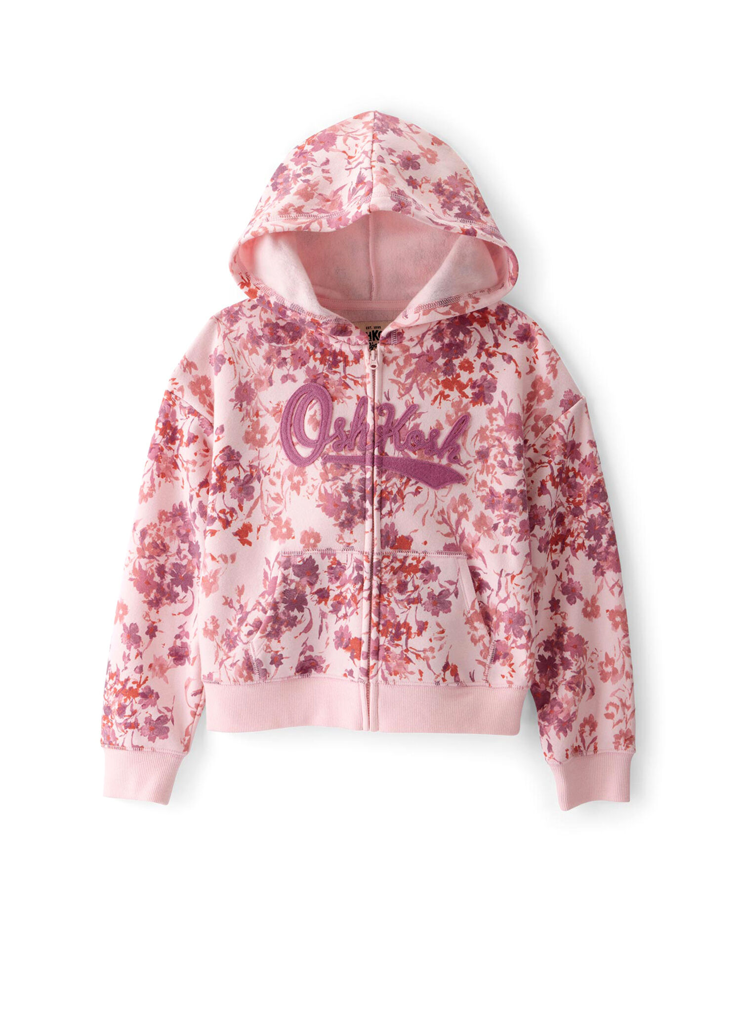 Kırmızı Desenli Kapüşonlu Kız Çocuk Sweatshirt