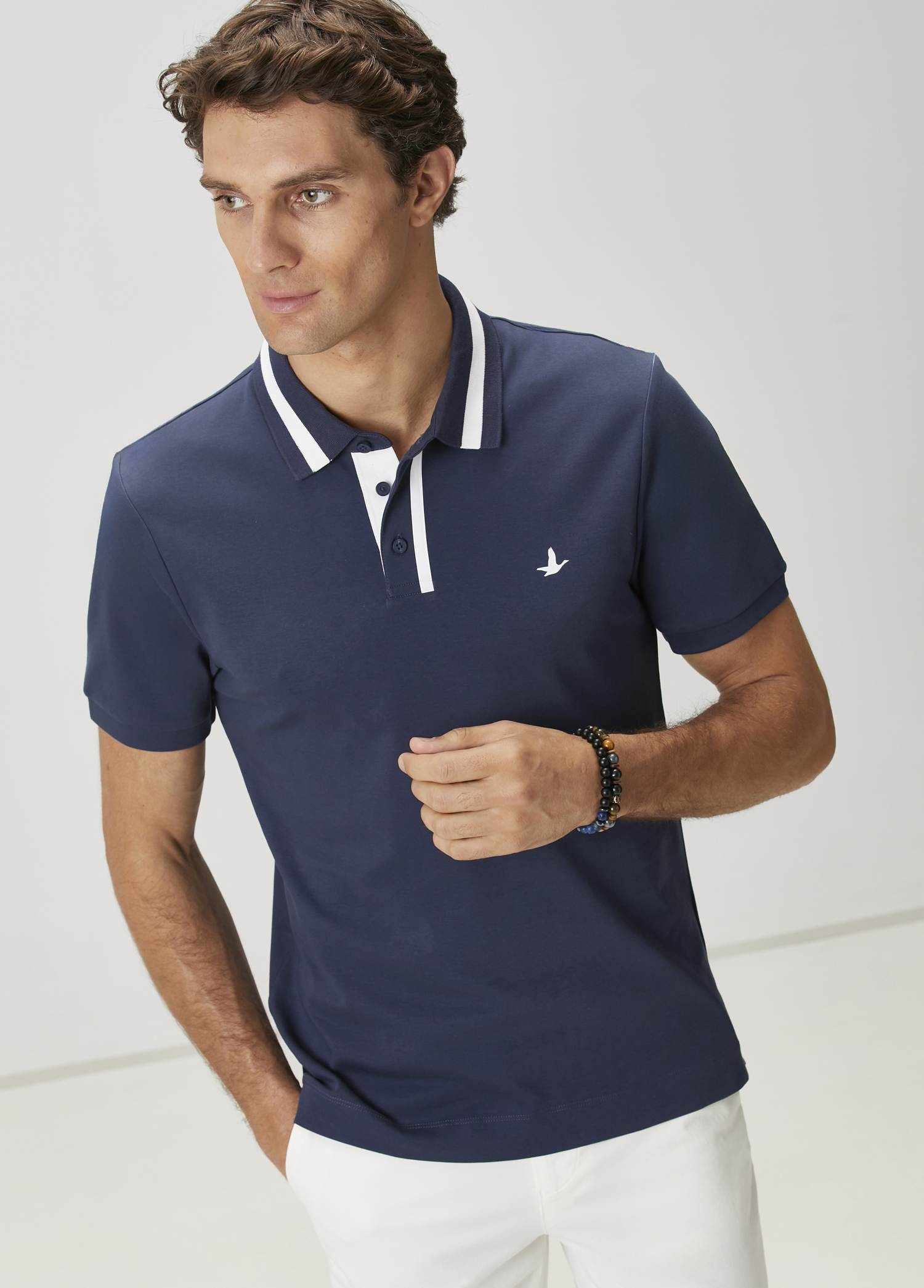 Slim Fit Lacivert Polo Yaka T-shirt