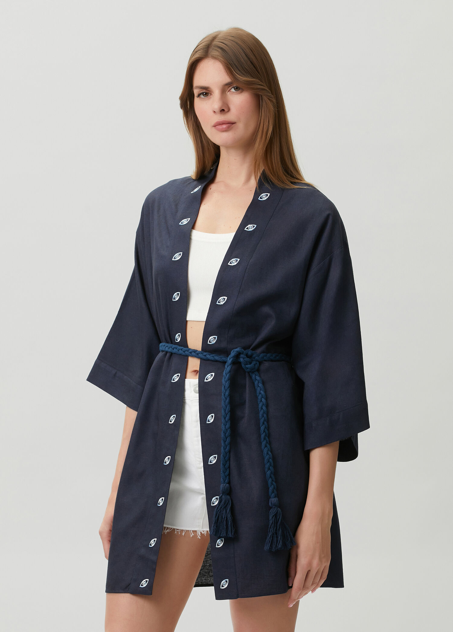 Eva Koza Lacivert Kimono