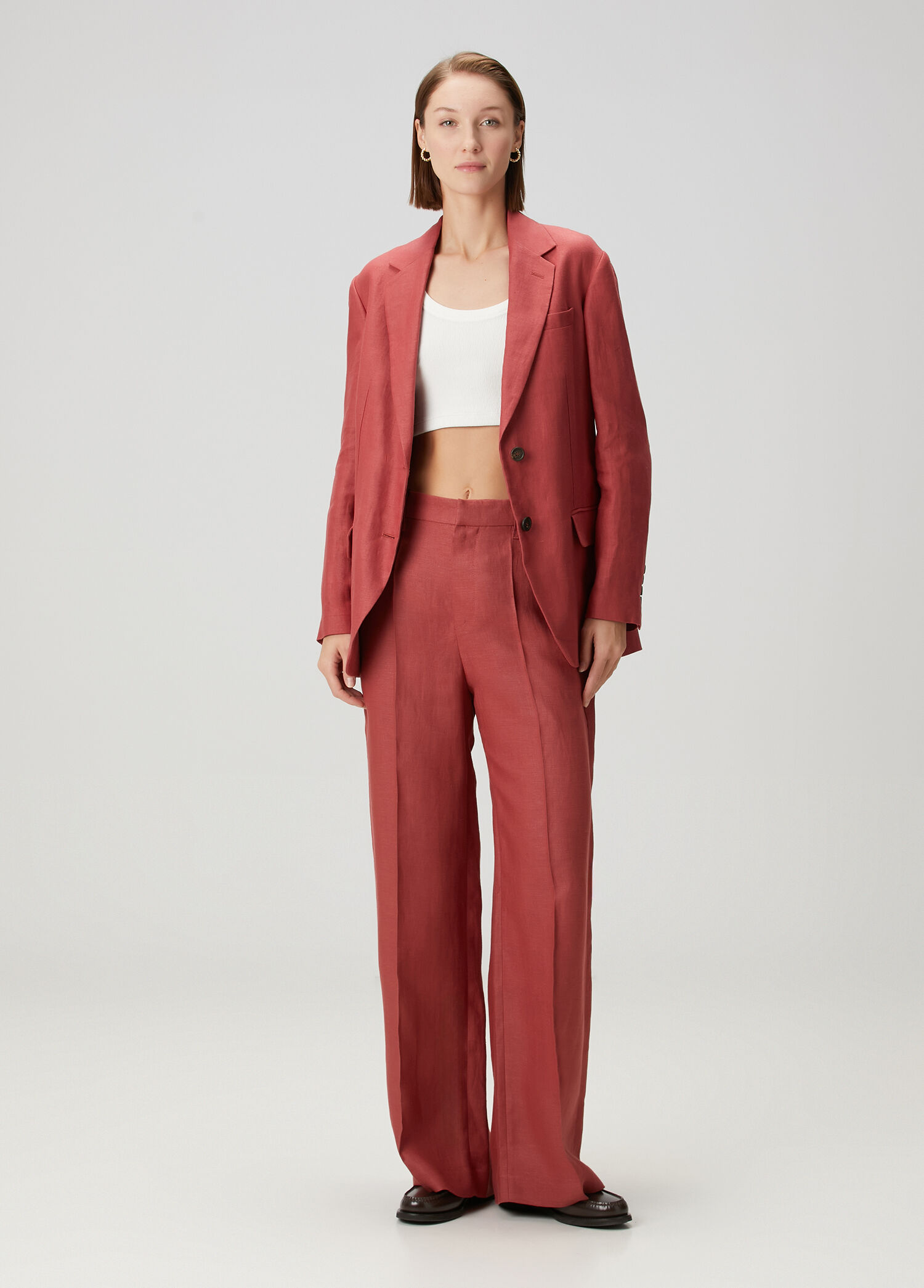 Kırmızı Wide Leg Pantolon