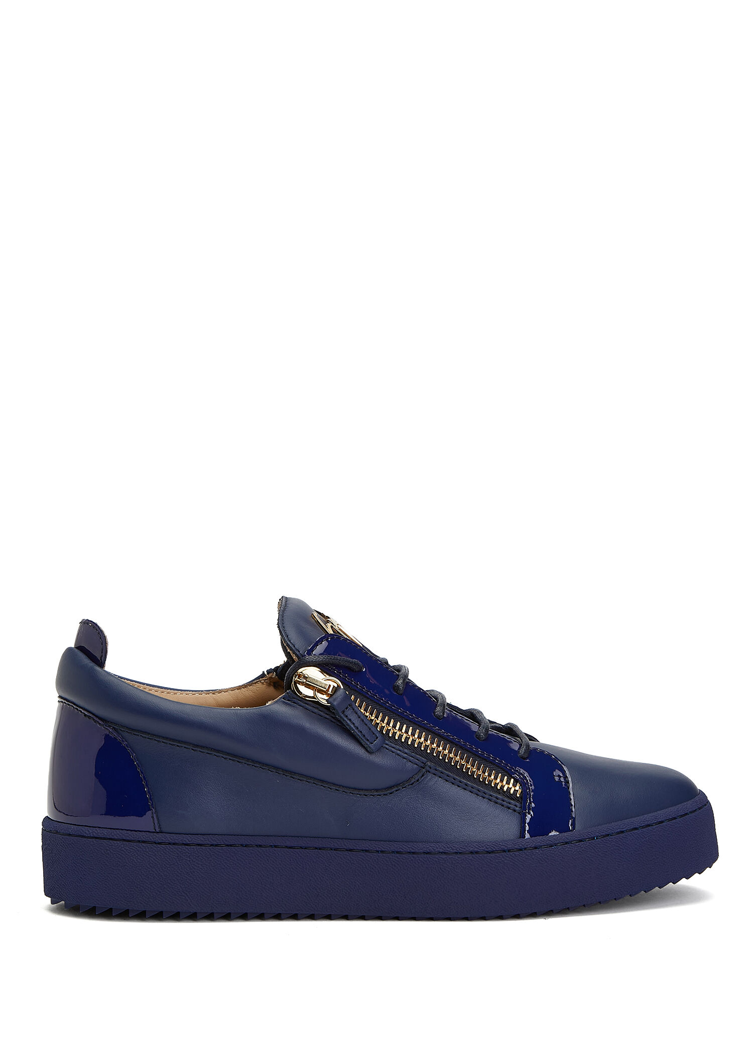 Frankie Lacivert Erkek Deri Sneaker