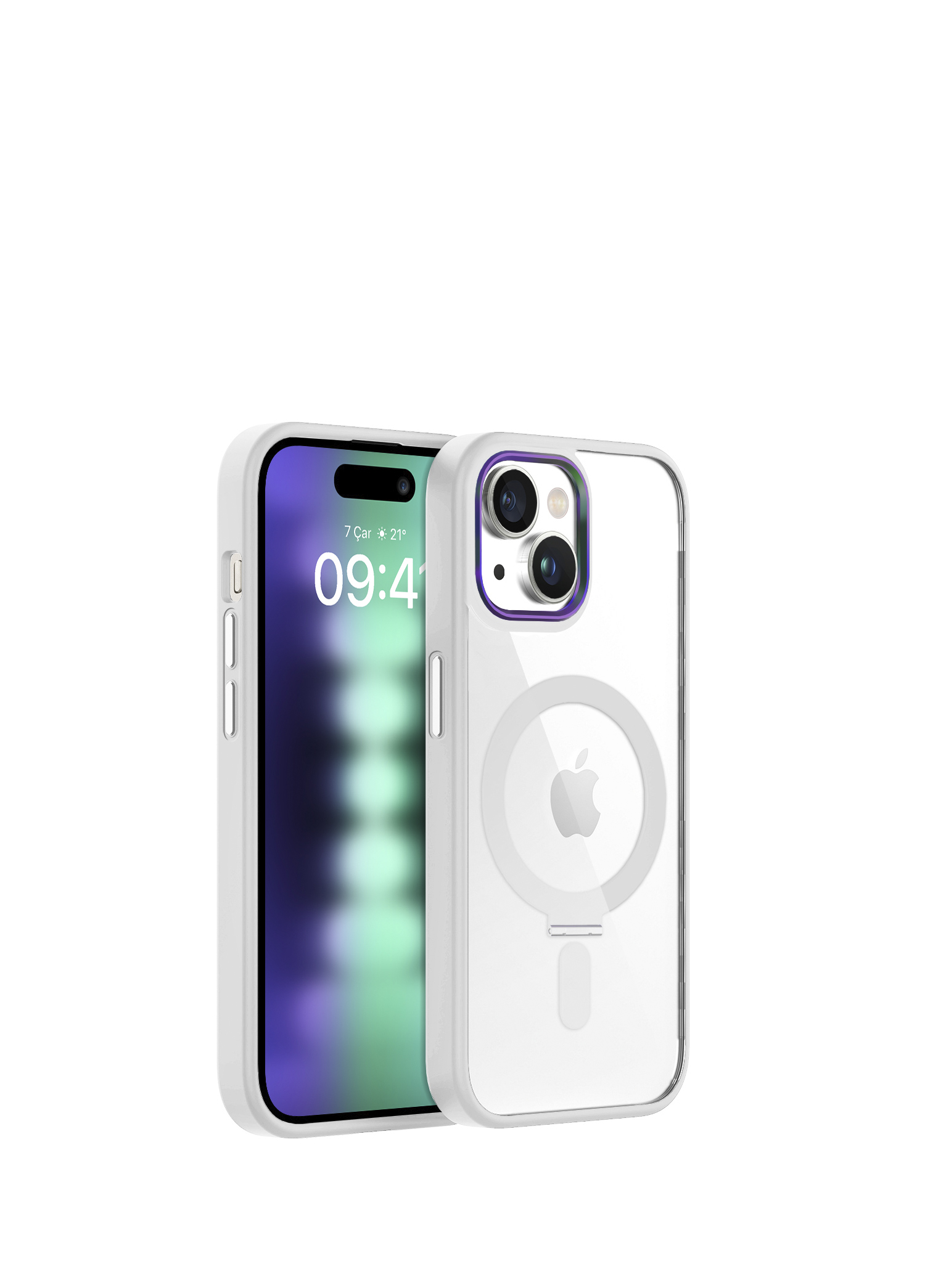 White iPhone 15 Plus BumperMag Kılıf