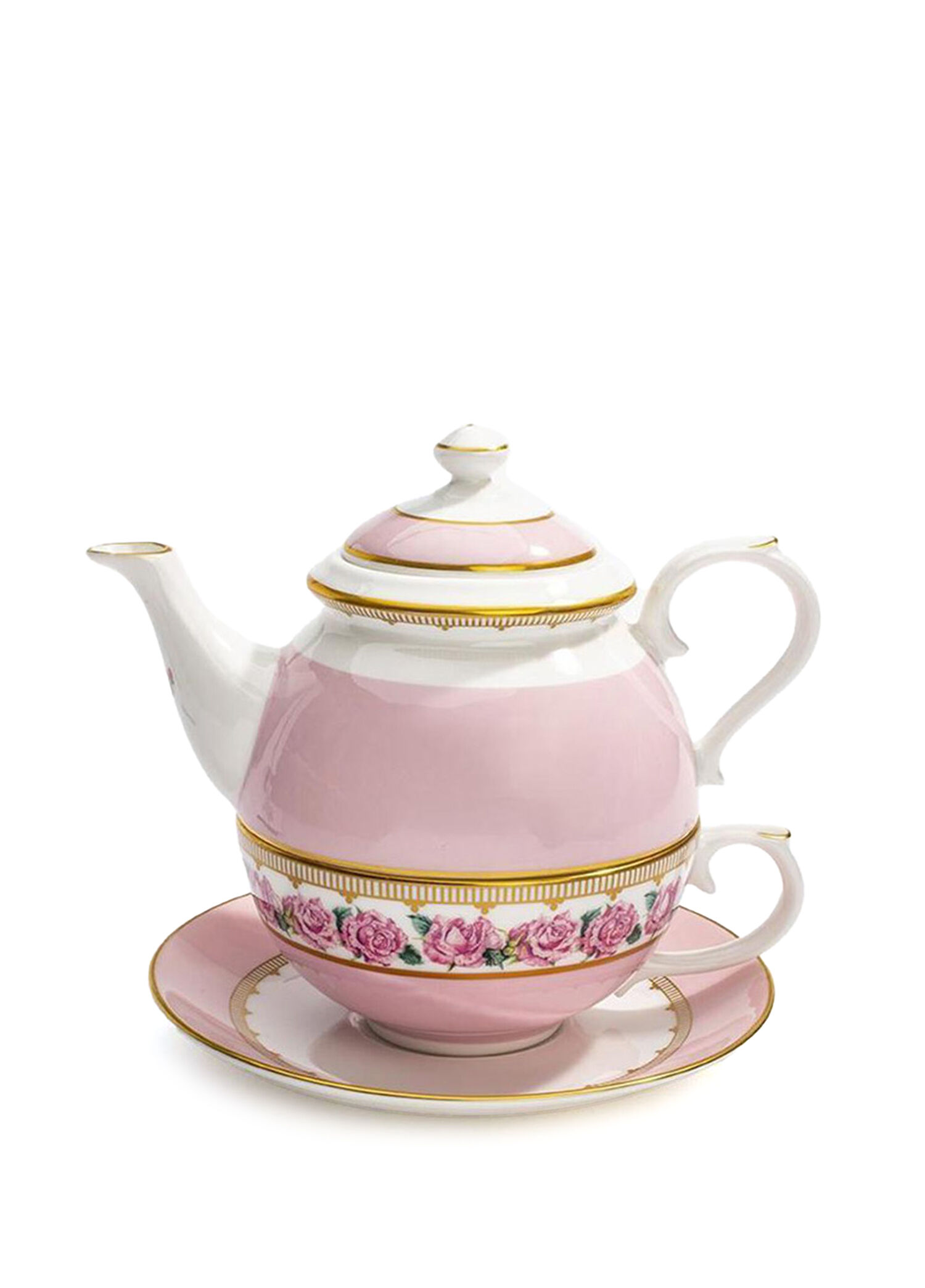 Shell Garden Floral Rose Pink Porselen Çay Seti