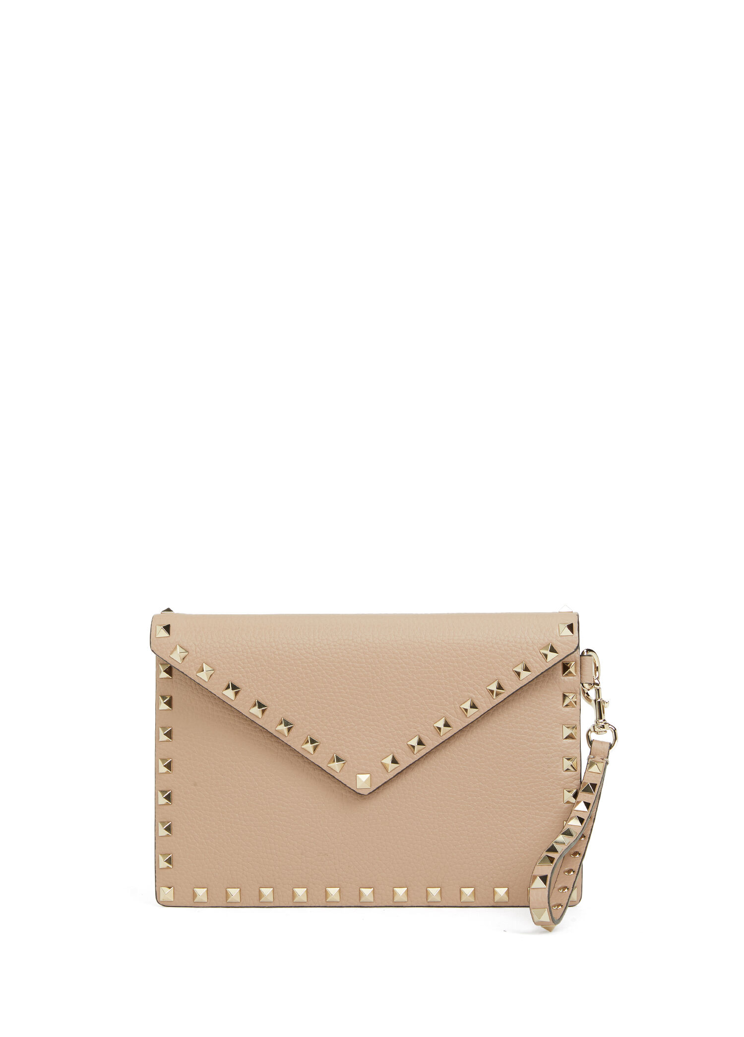 Rockstud Pudra Kadın Deri El Portföyü