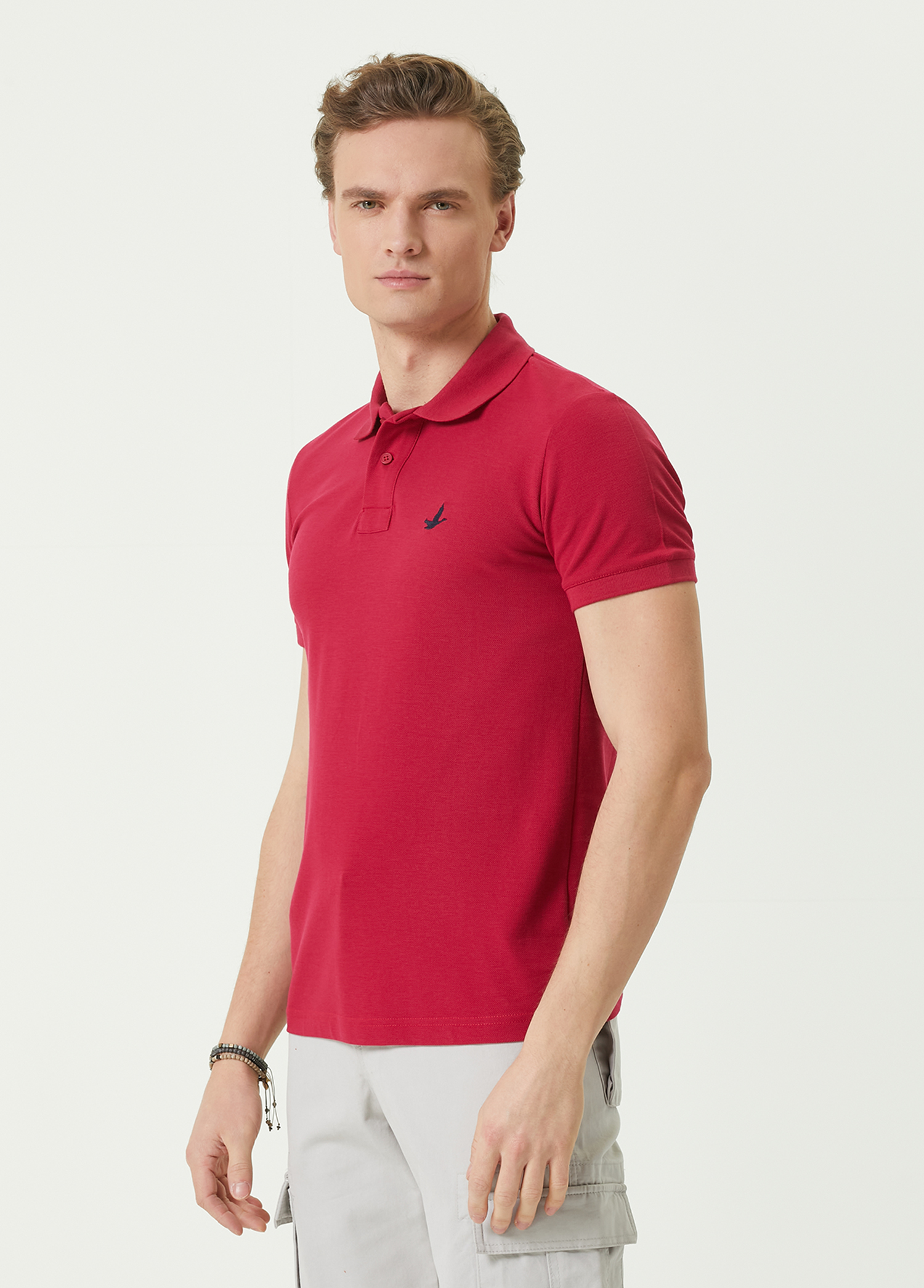 Slim Fit Fuşya Polo Yaka T-shirt_1