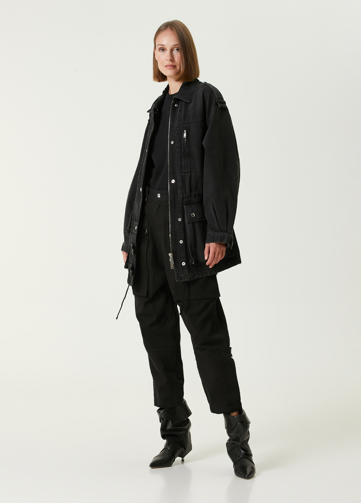 【送料&関税込】Marant Atoile Black Cotton Joanna Jacket Etoile Isabel Marant - Joanna Smoked Jacket