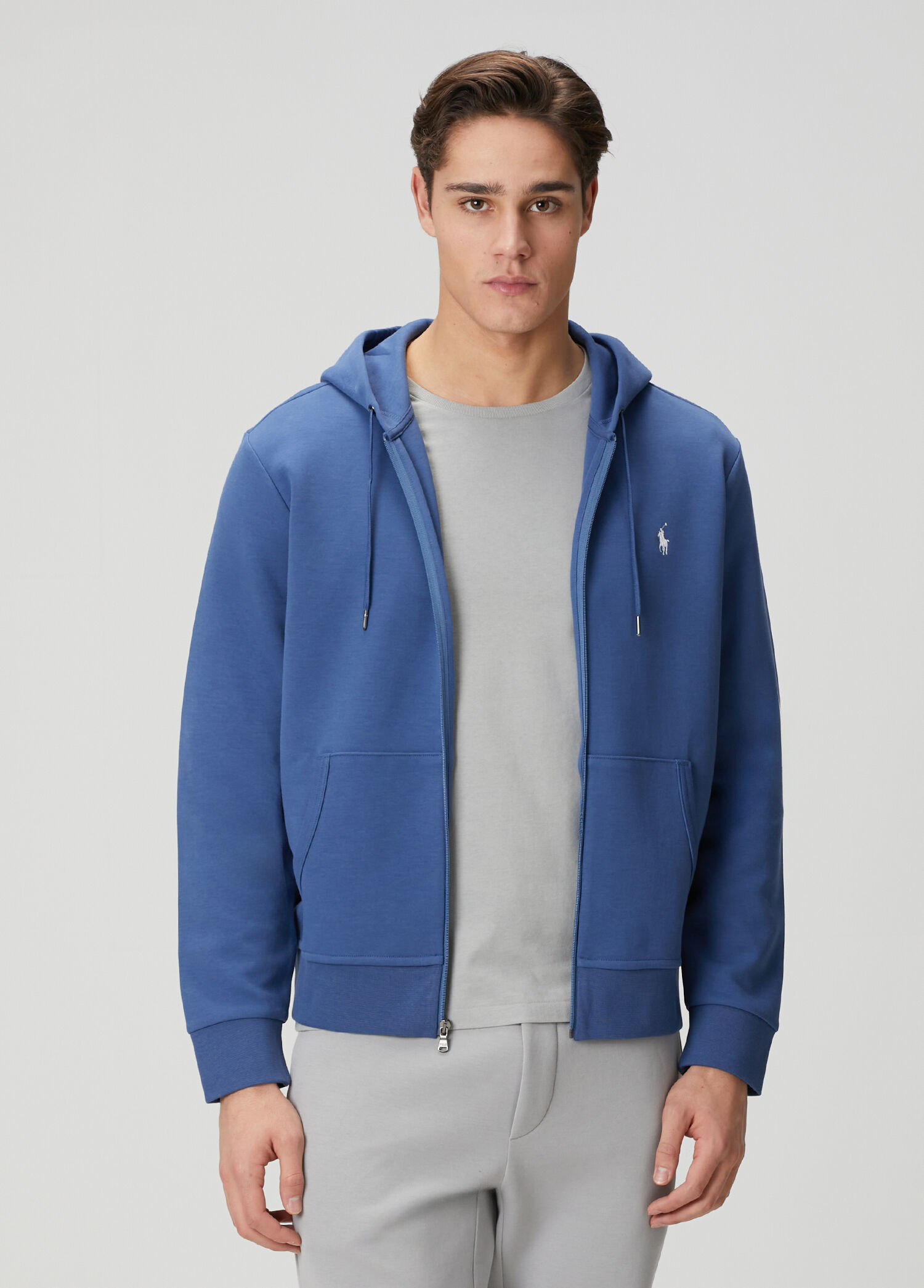 Mavi Kapüşonlu Sweatshirt