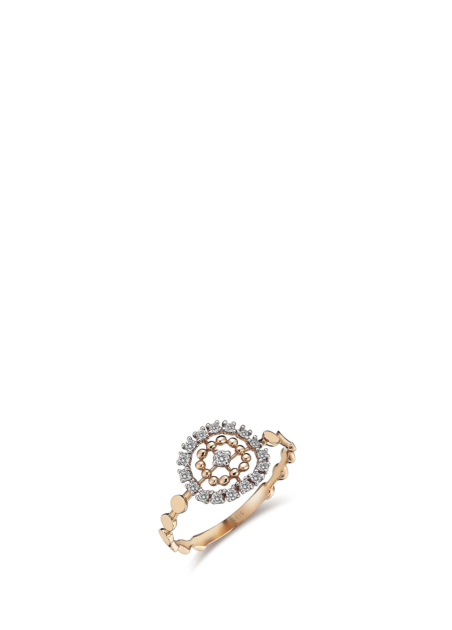 Circle Full White 14 Ayar Rose Gold Kadın Pırlanta Yüzük