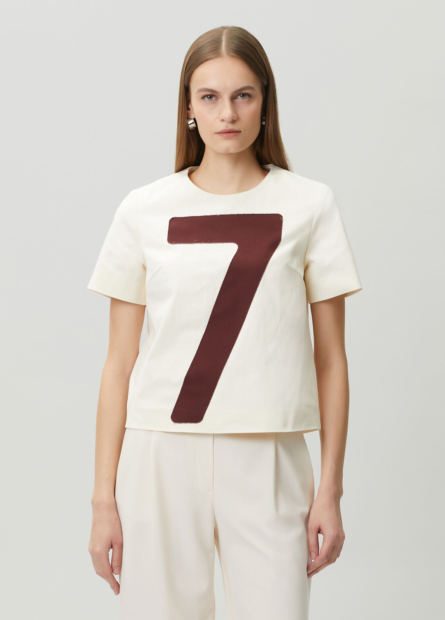 Number Off-White Woven T-shirt