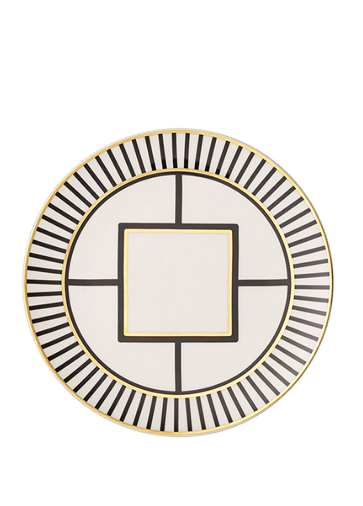 MetroChic Geometrik Desenli Porselen Pasta Tabağı 22 cm