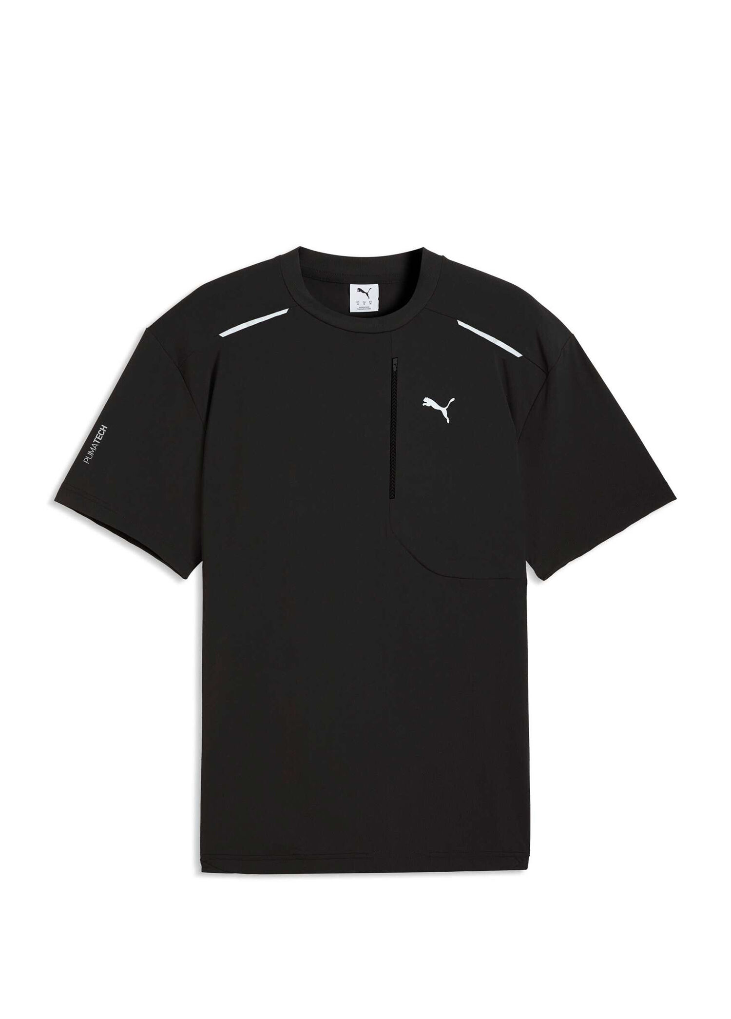 Pumatech Pocket Black Geniş Kesim Erkek Spor T-shirt