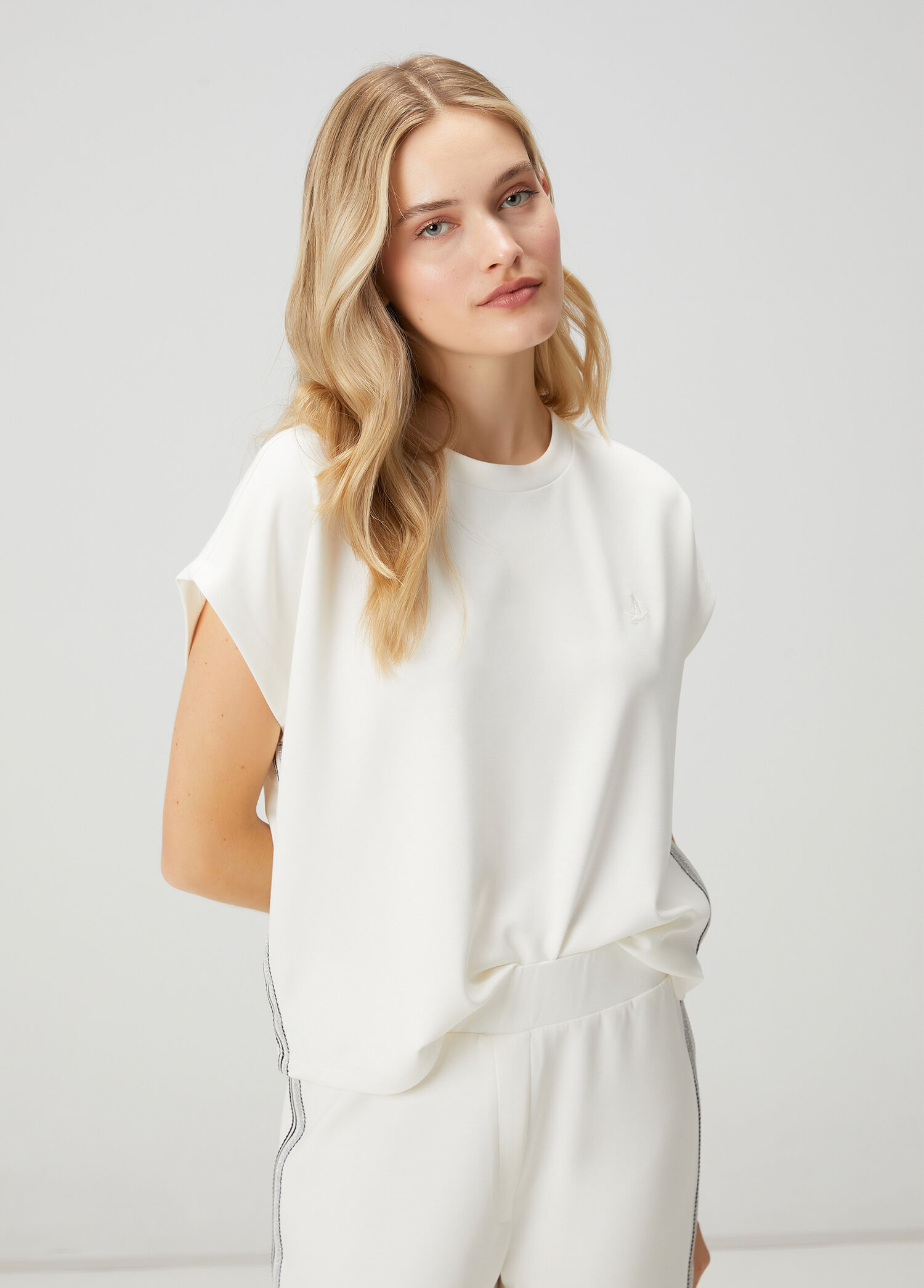Beyaz Modal T-shirt