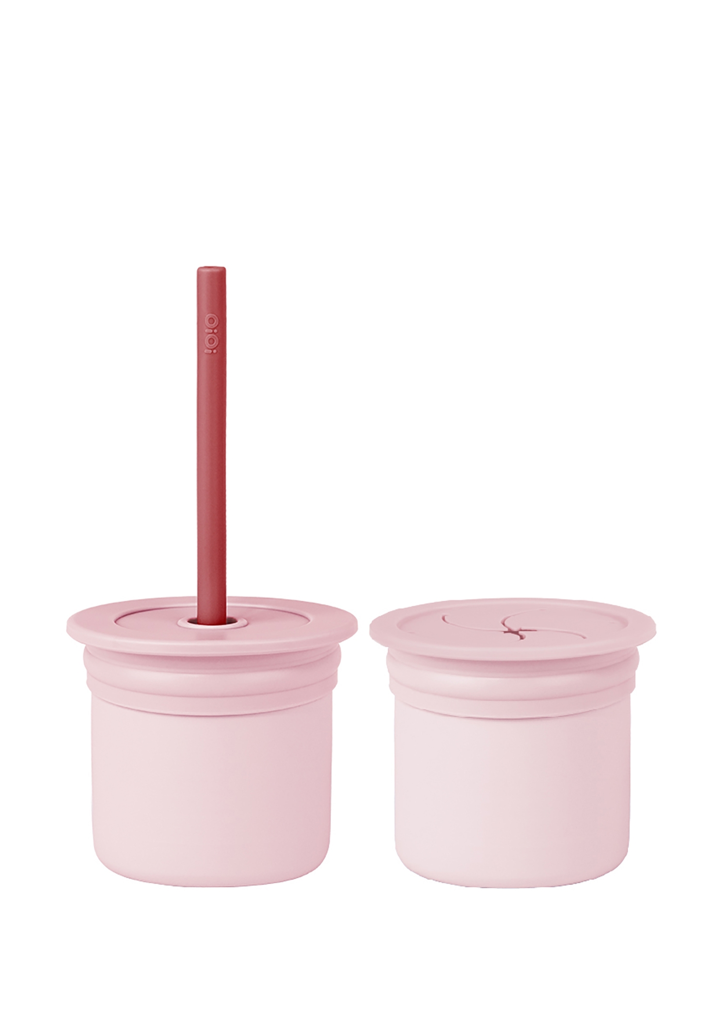 Silikon Pinky Pink Alıştırmalık Kabı ve Pipetli Bardak