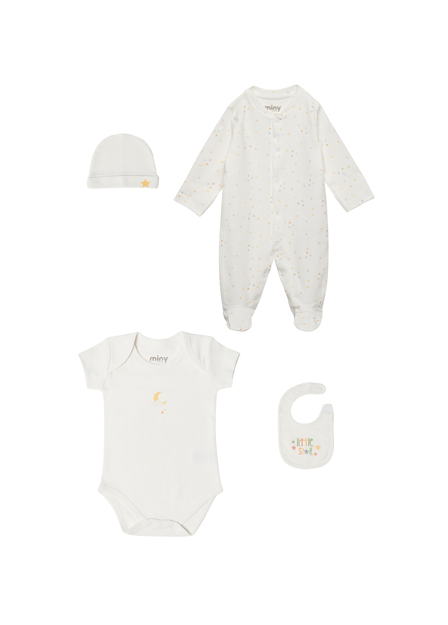 Beyaz 4'lü Unisex Bebek Set