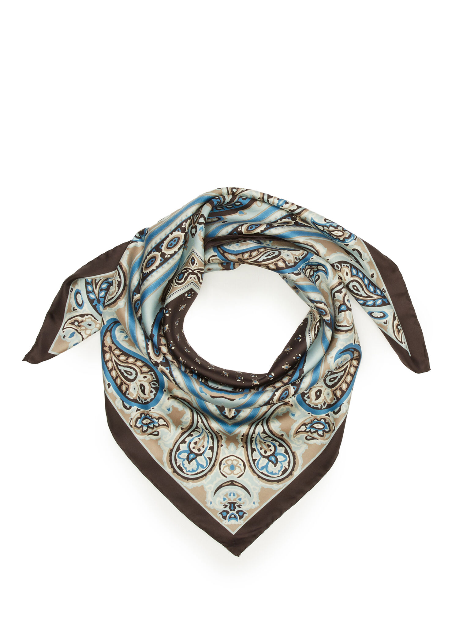 Renkli Twill İpek Eşarp