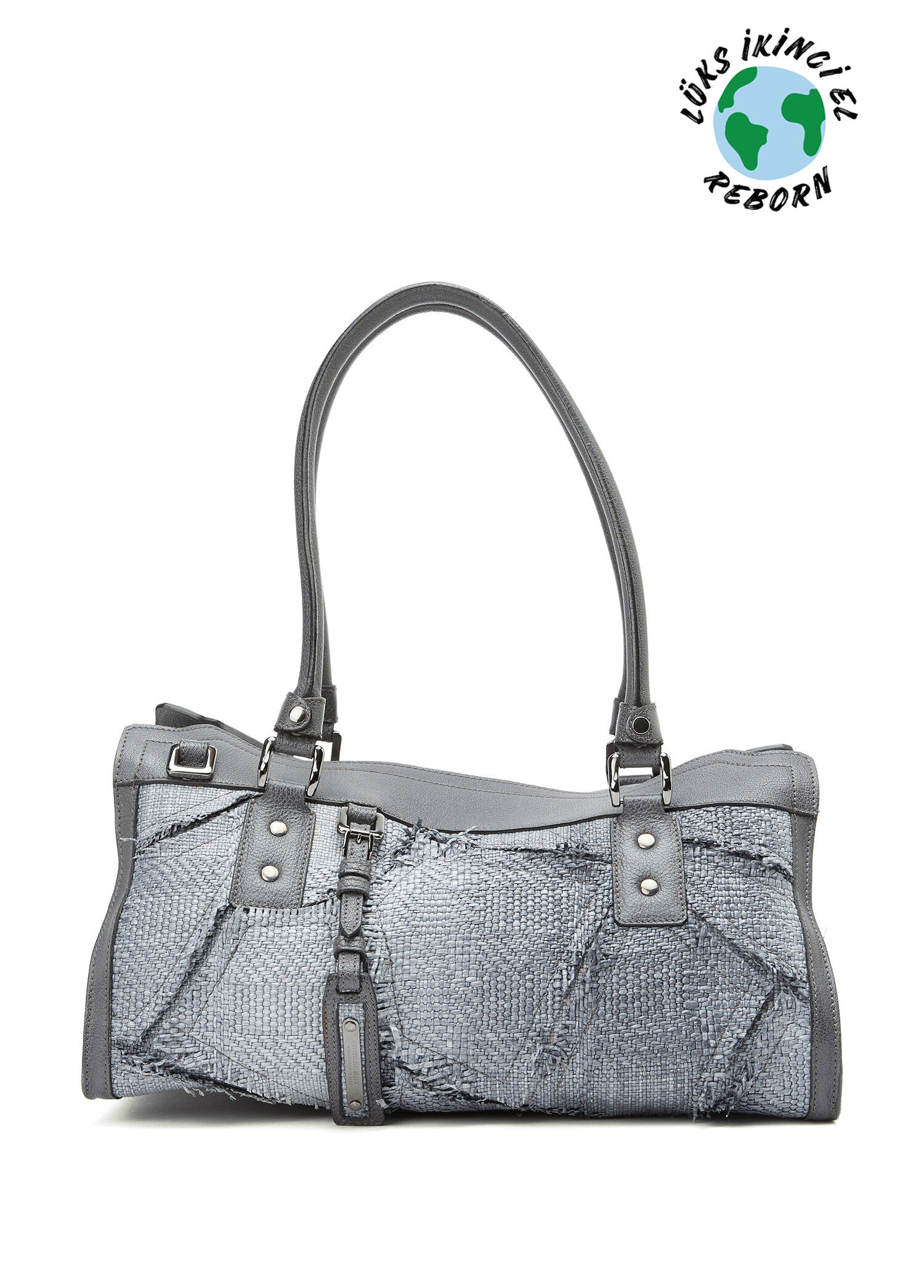 Burberry Raffia Patchwork Satchel Çanta