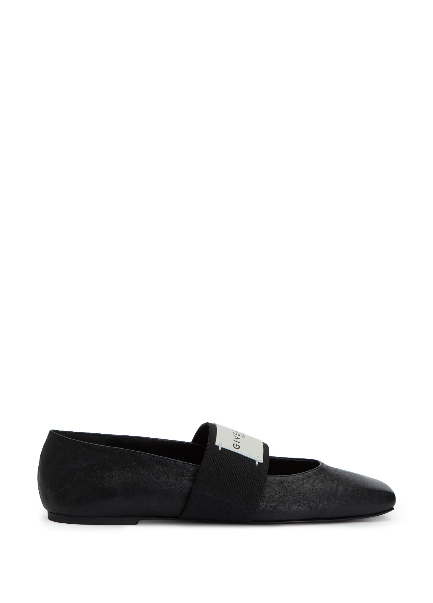 Siyah Logo Bantlı Kadın Deri Loafer