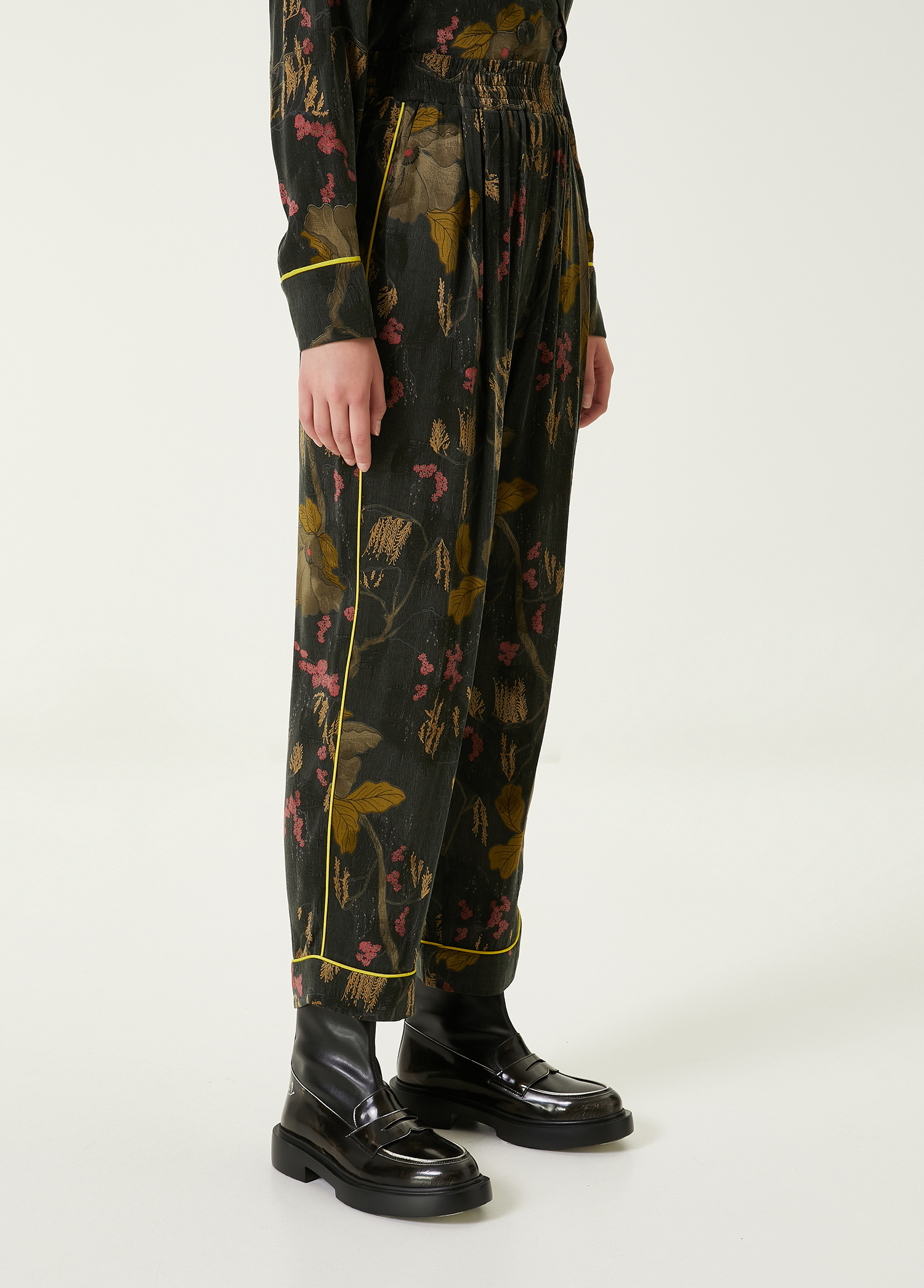 Haki Çiçekli Pijama Pantolon_2