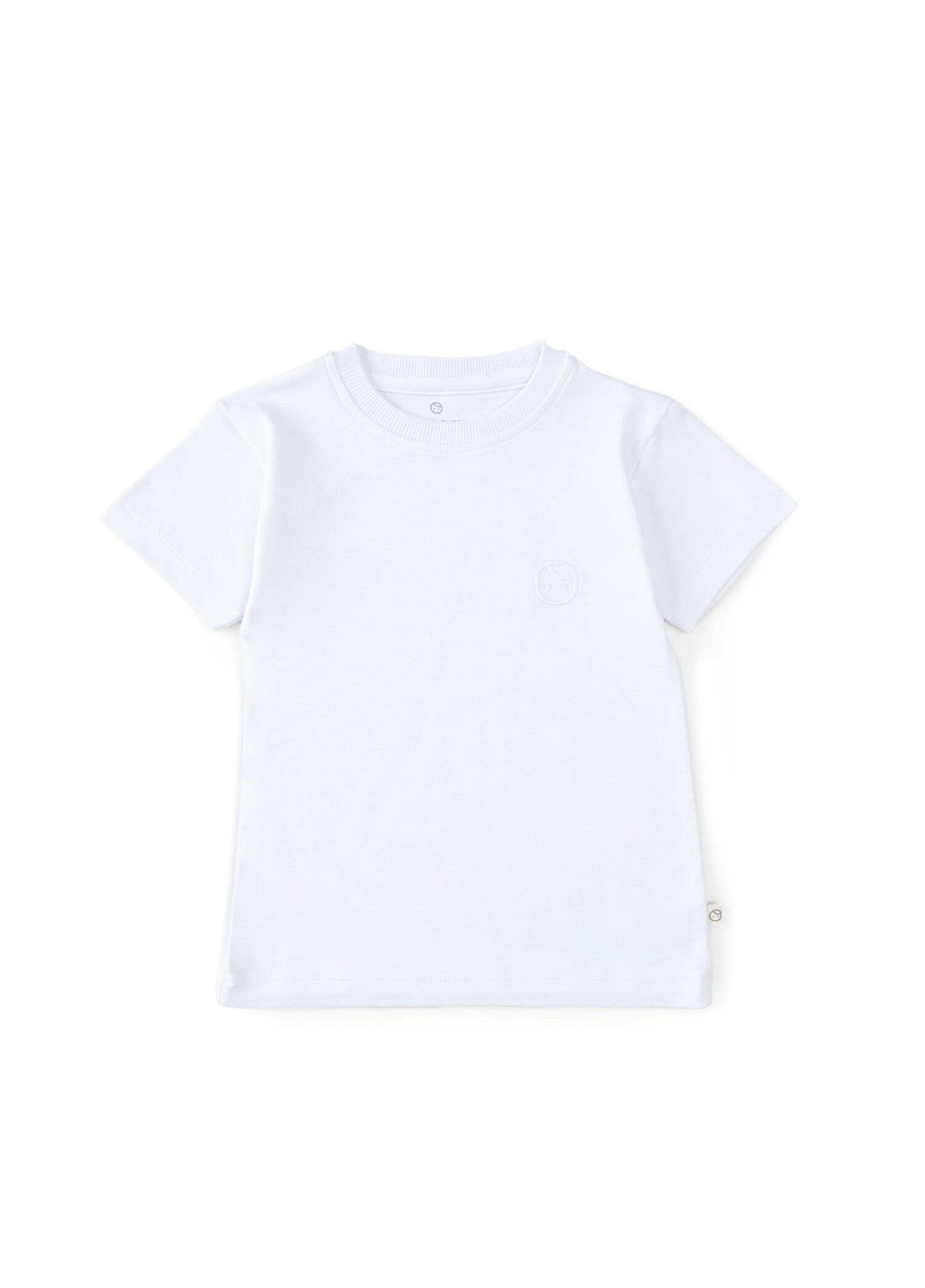 Beyaz Organik Pamuk Kısa Kollu Unisex Çocuk T-Shirt