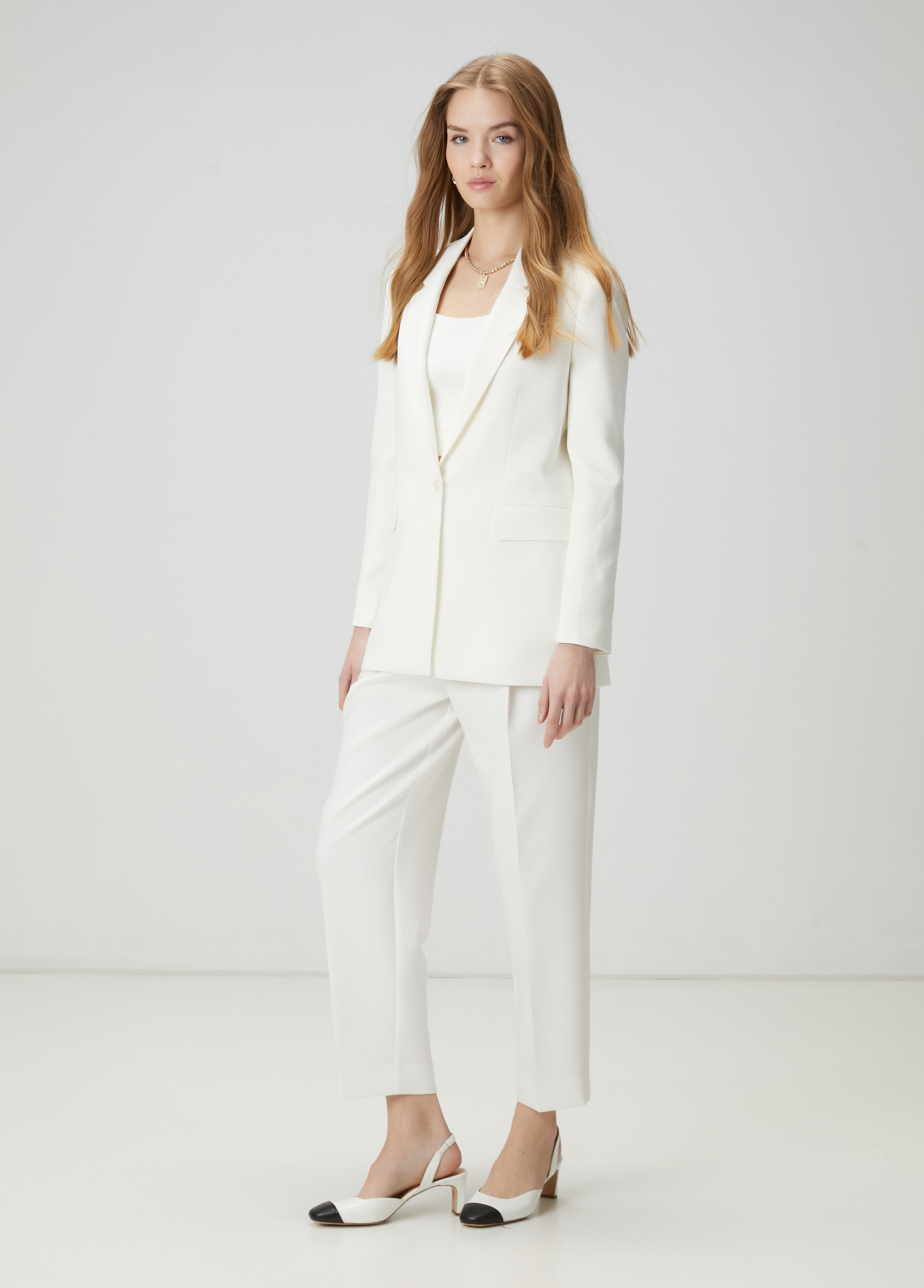 Kırık Beyaz Krep Blazer_2