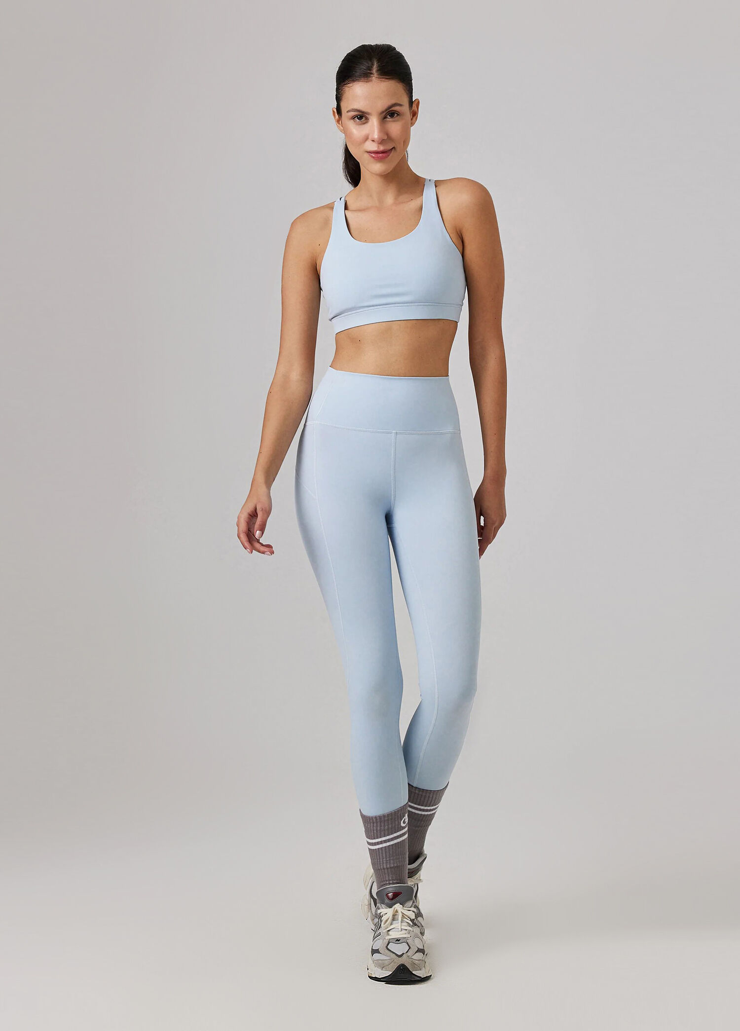 Amelie Glossy Legging Baby Blue Kadın Spor Tayt