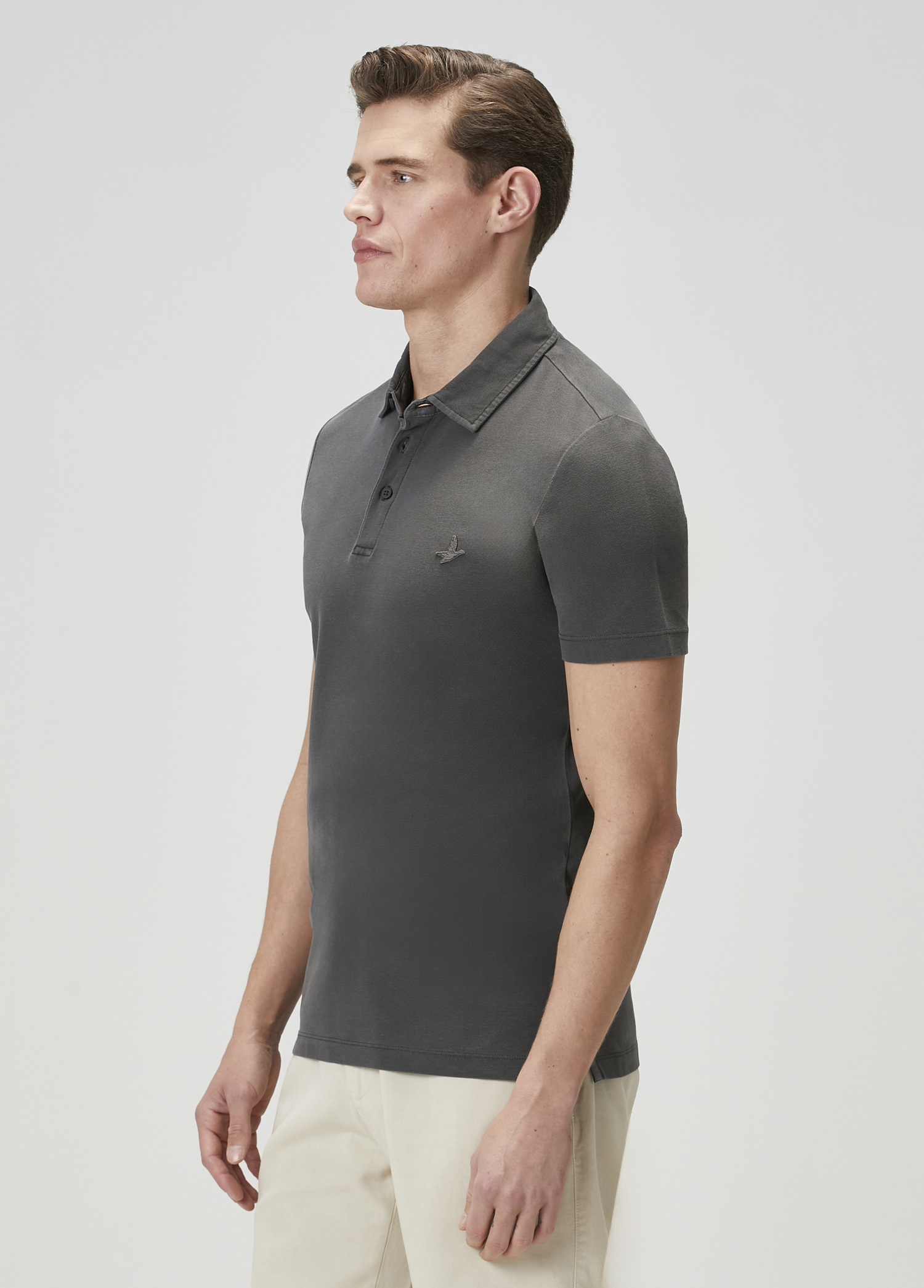 Comfort Fit Antrasit Polo Yaka T-shirt_3