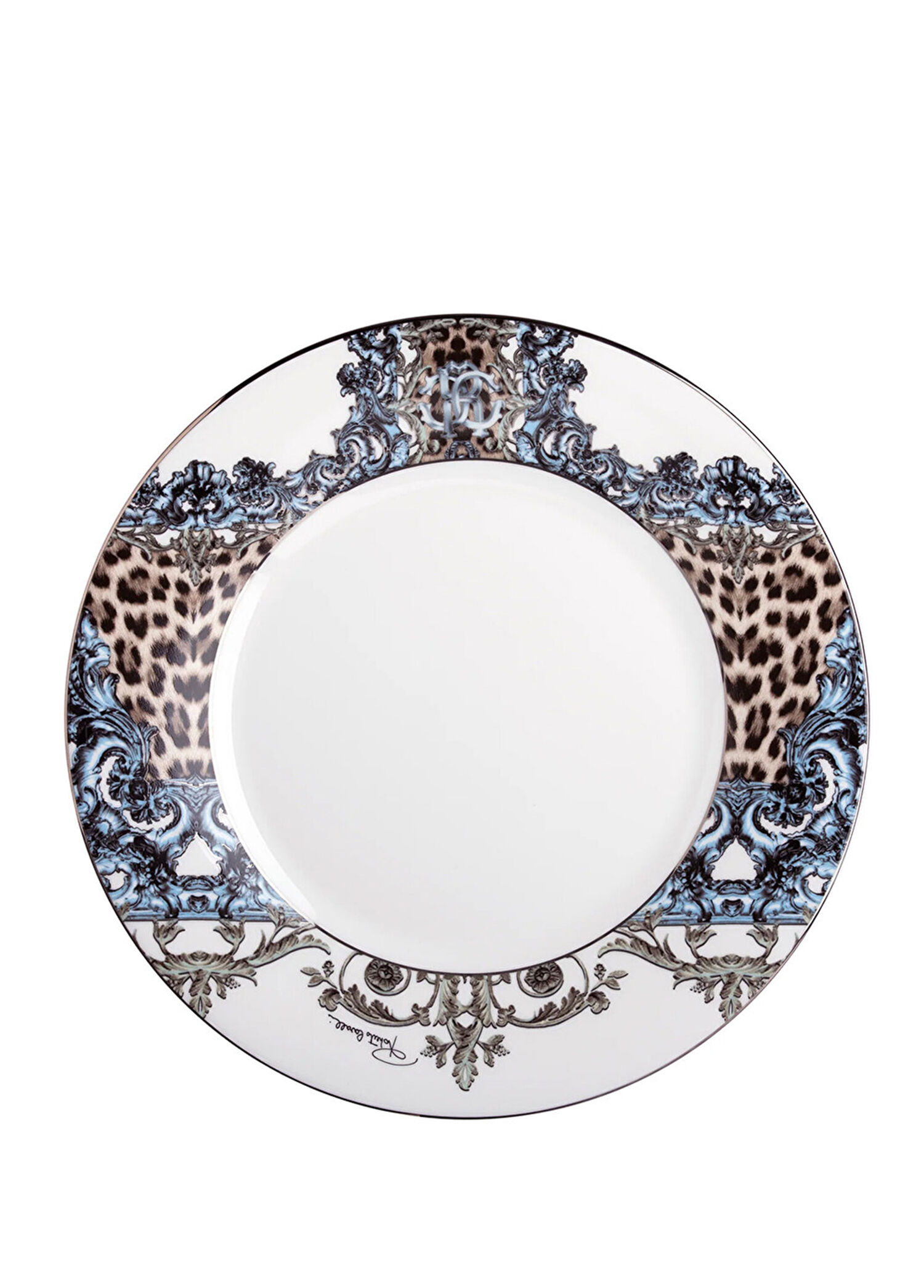 Palazzo Pitti Leopar Desenli Porselen Yemek Tabağı 27 cm