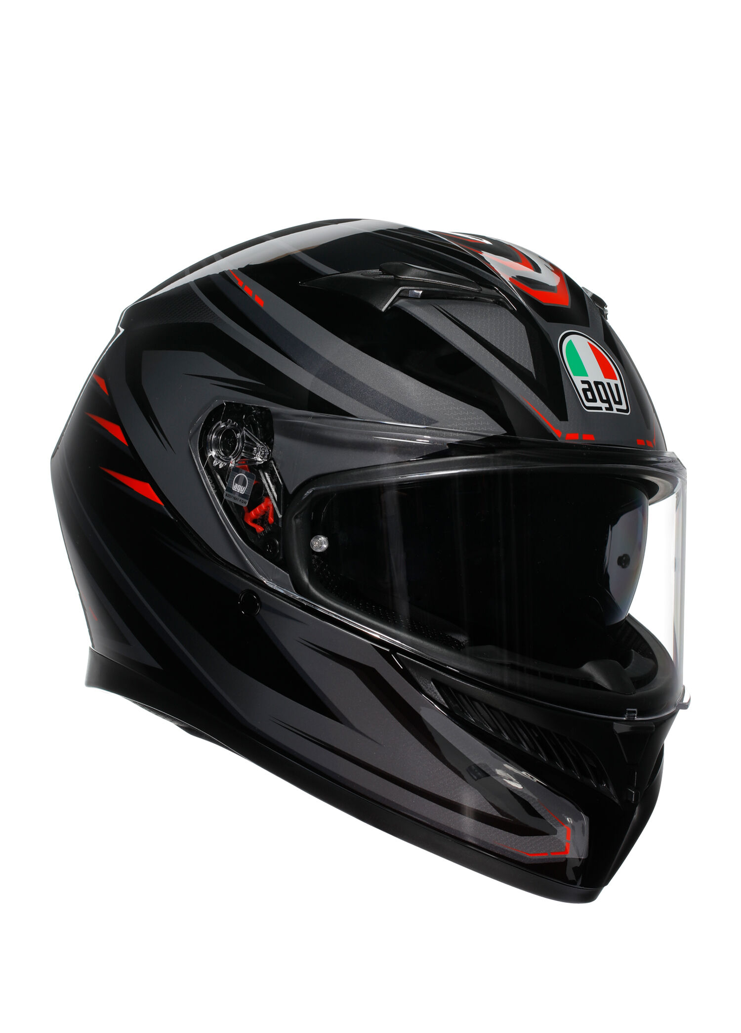 K3 Syth Black Red Kapalı Motosiklet Kaskı