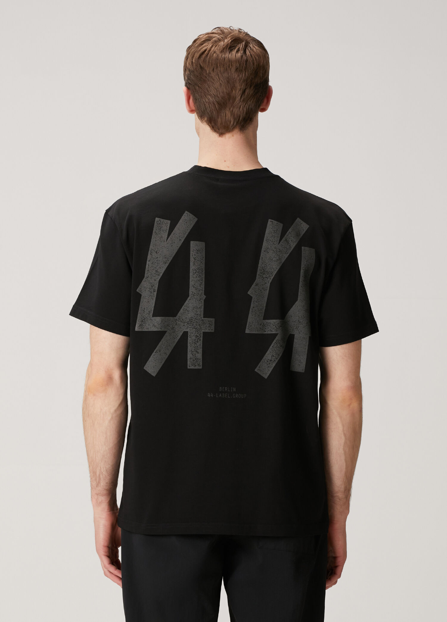 44 Label Group Çok Renkli Siyah Erkek Siyah Logo Baskılı T-shirt