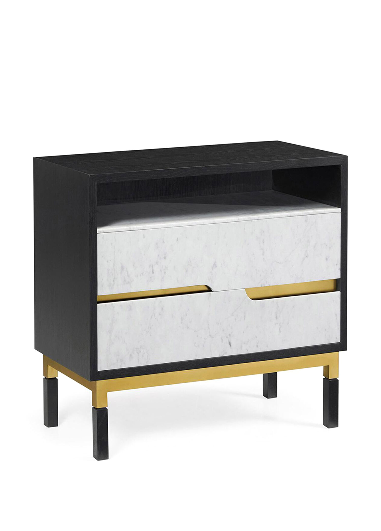 Fusion Siyah Gri Ebonised Oak Ahşap Komodin