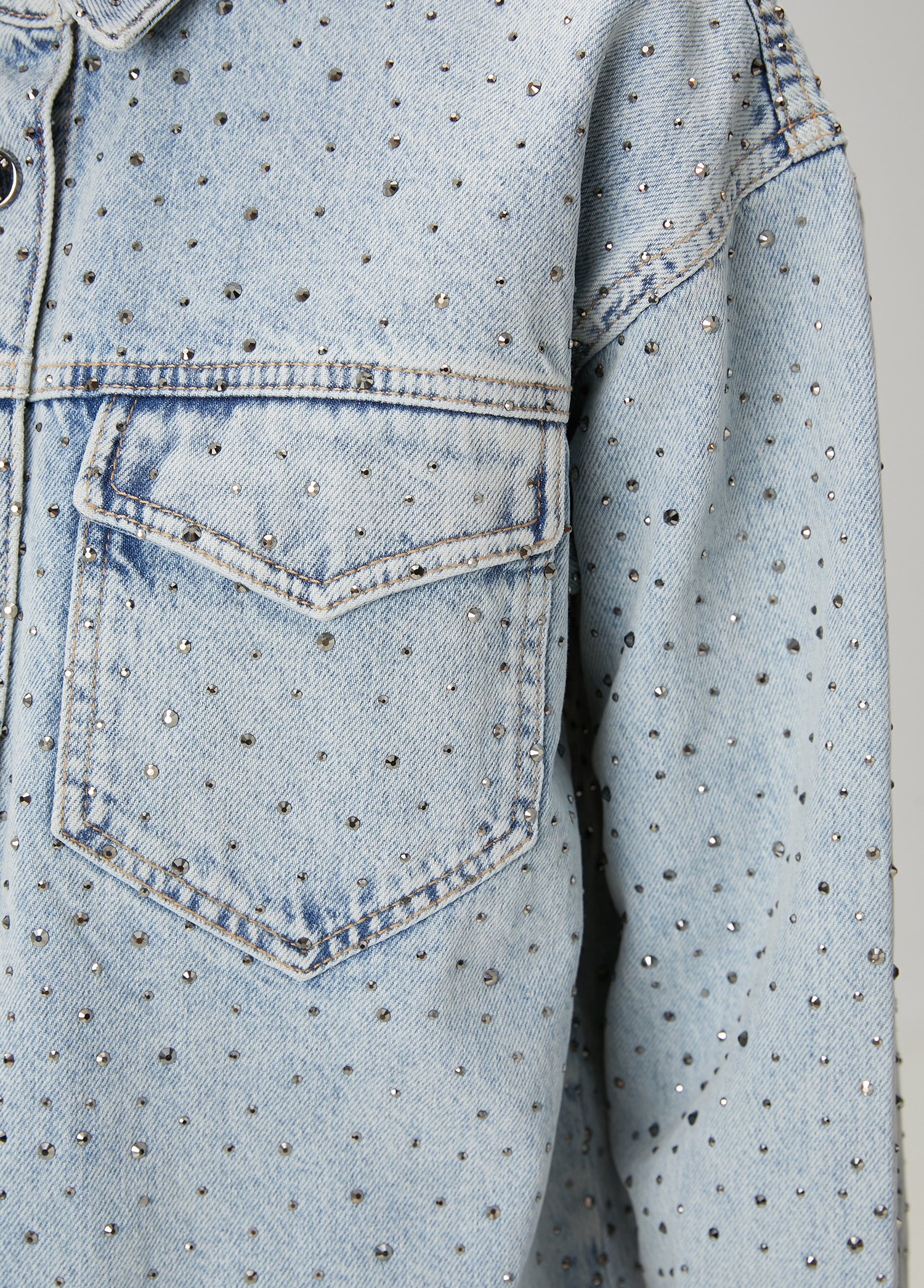 Mavi Taşlı Denim Ceket_7