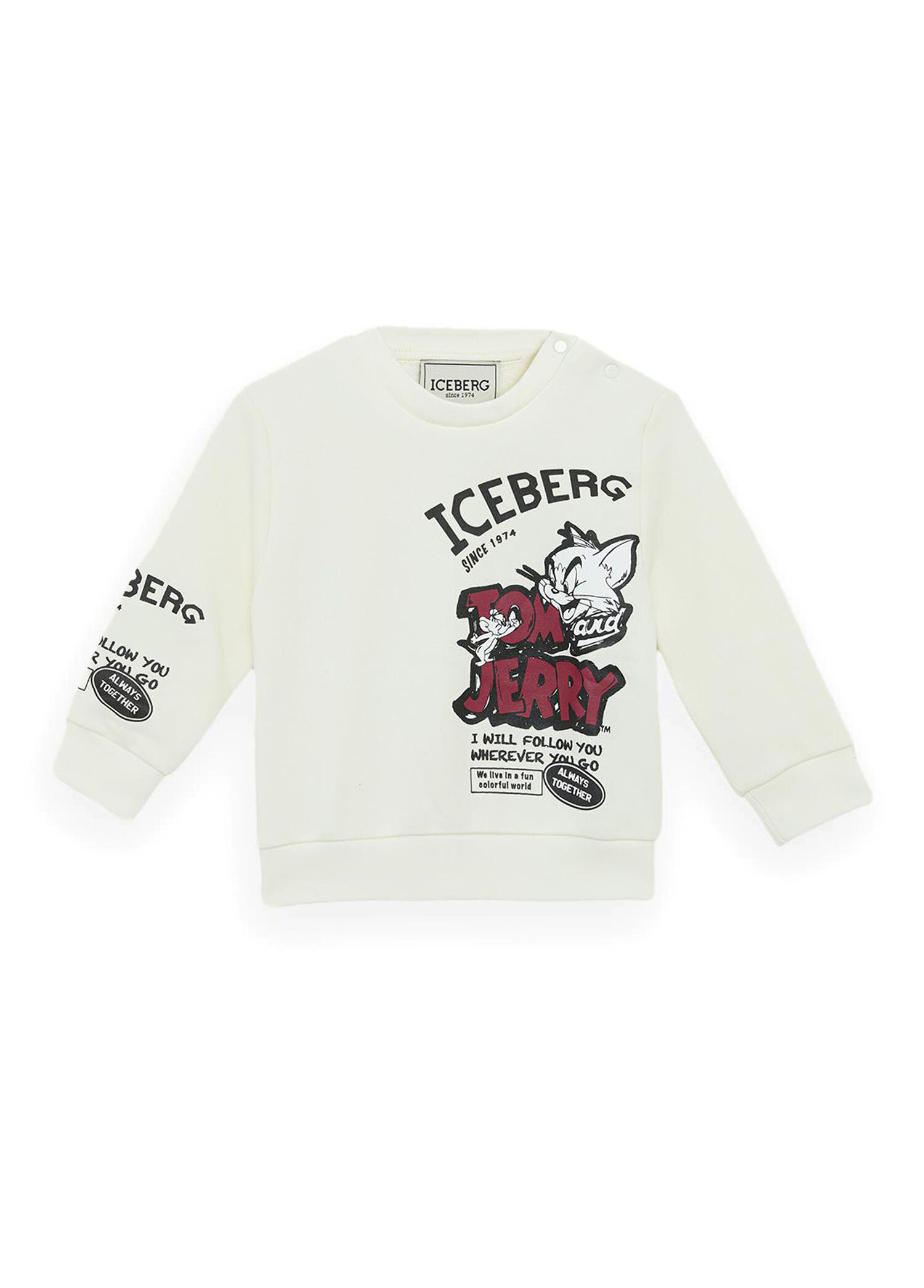 Kırık Beyaz Uzun Kollu Erkek Bebek Sweatshirt