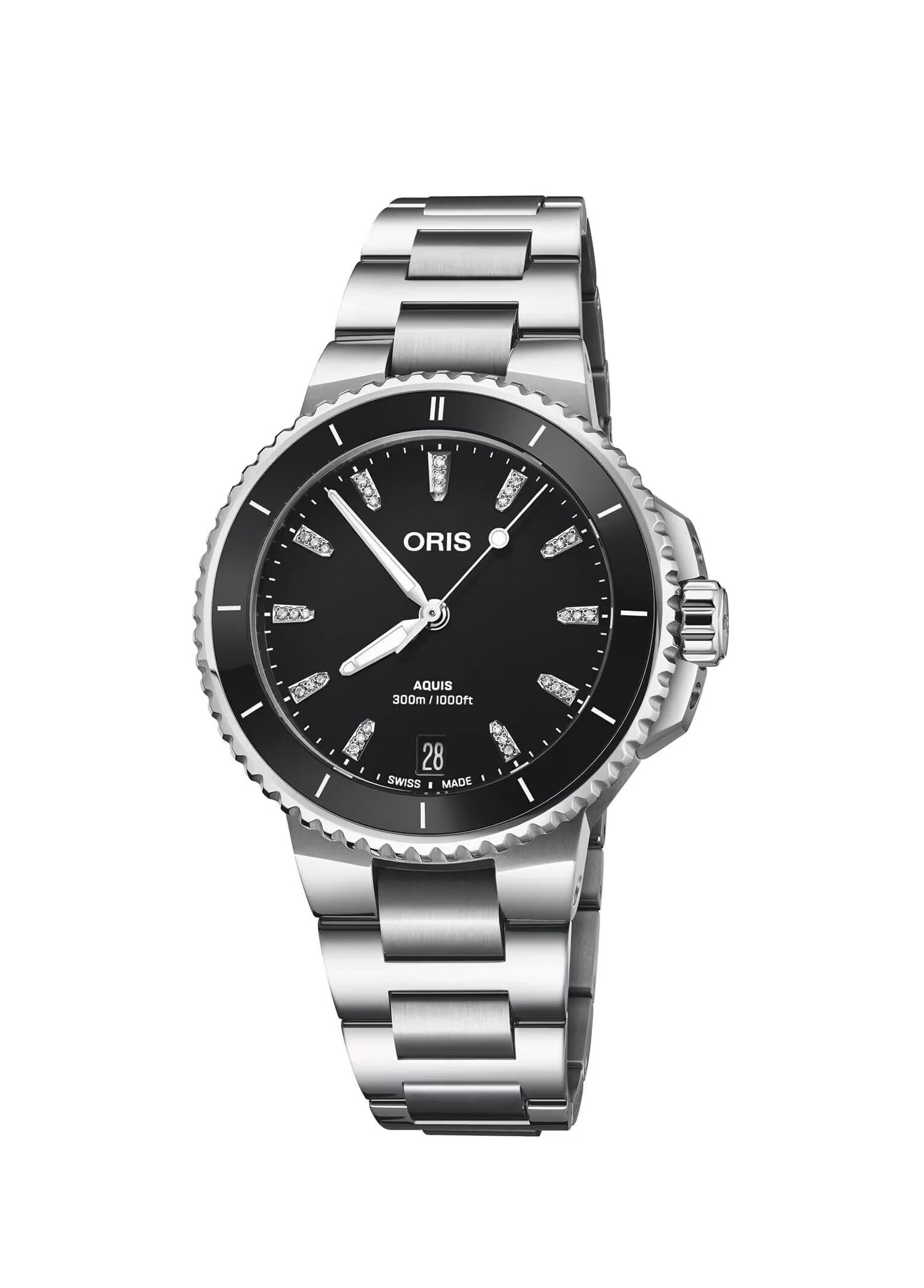 Aquis Date Diamonds Gümüş Çelik Kadın Kol Saati 01 733 7792 4194-07 8 19 05P
