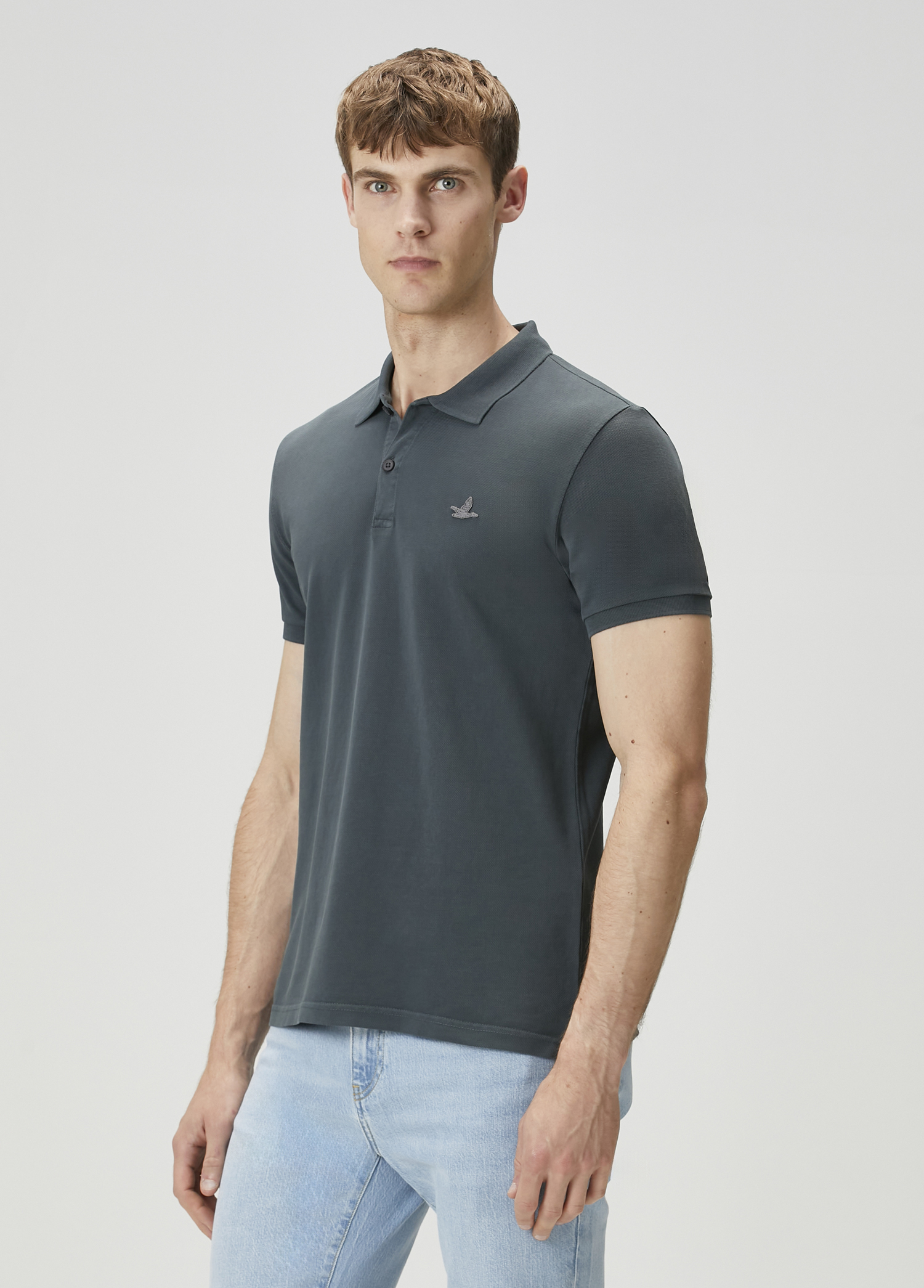 Gri Polo Yaka T-shirt_1