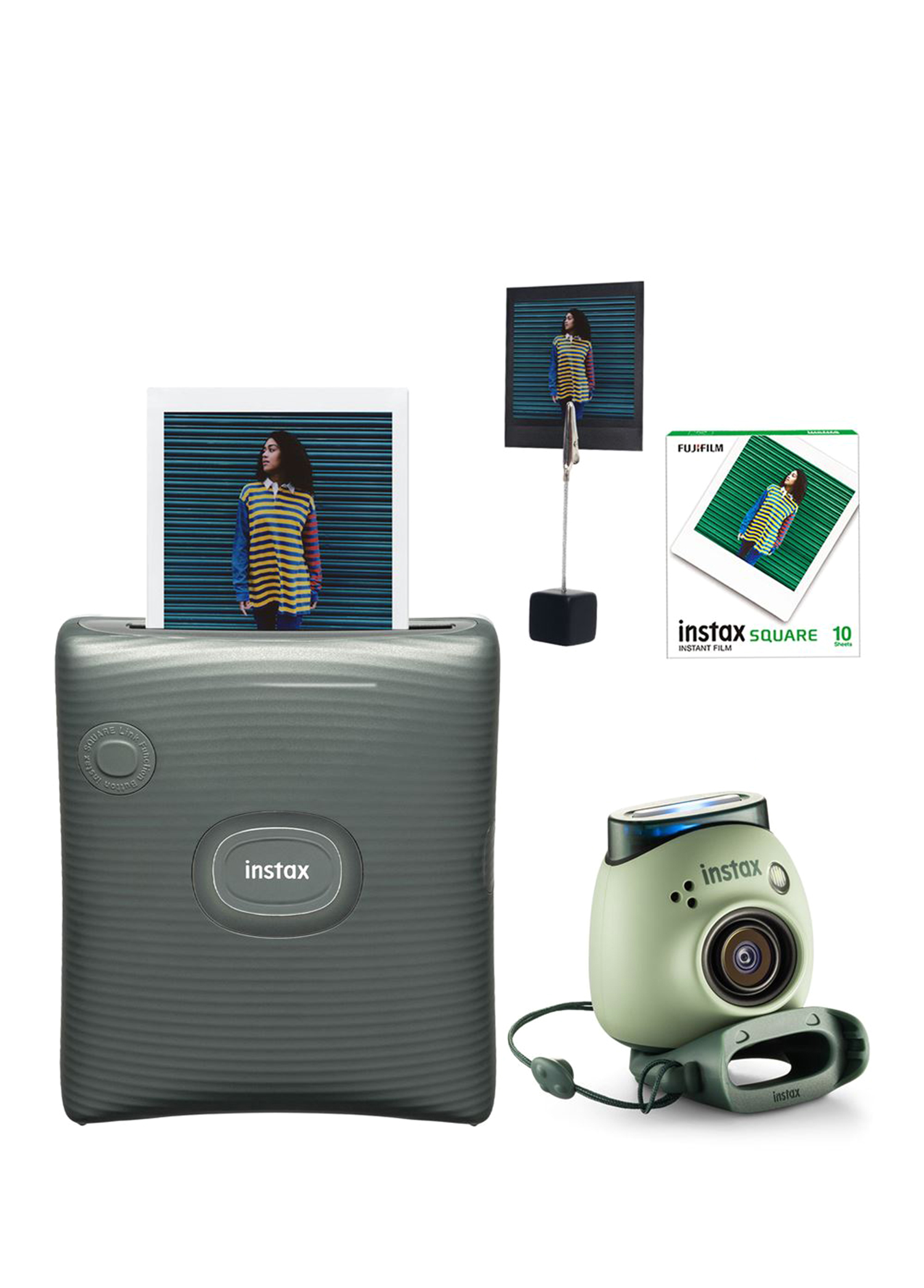 Instax Square Link Yeşil Akıllı Telefon Yazıcısı + Pal Yeşil Dijital Kamera Seti