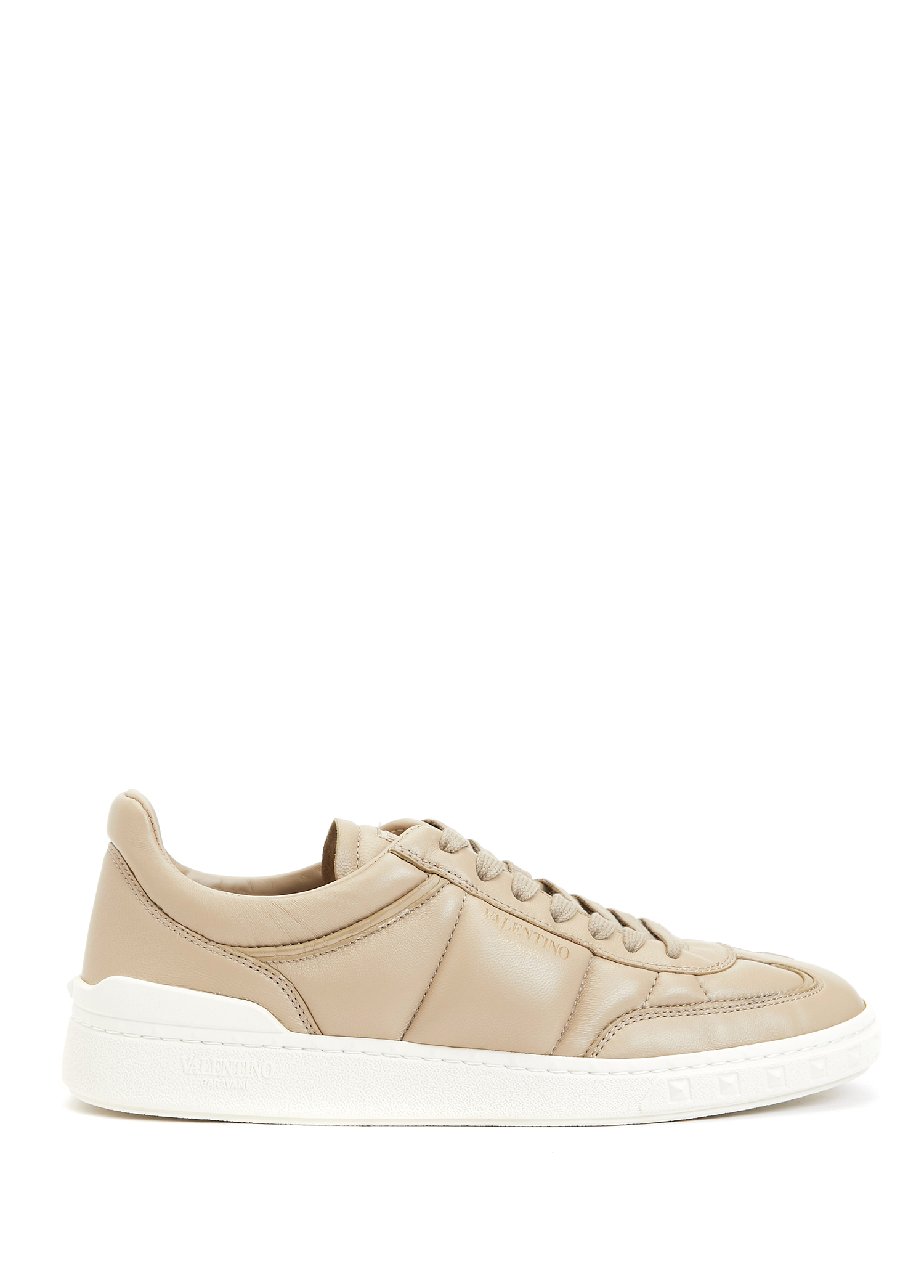 Rockstud Bej Kadın Deri Sneaker