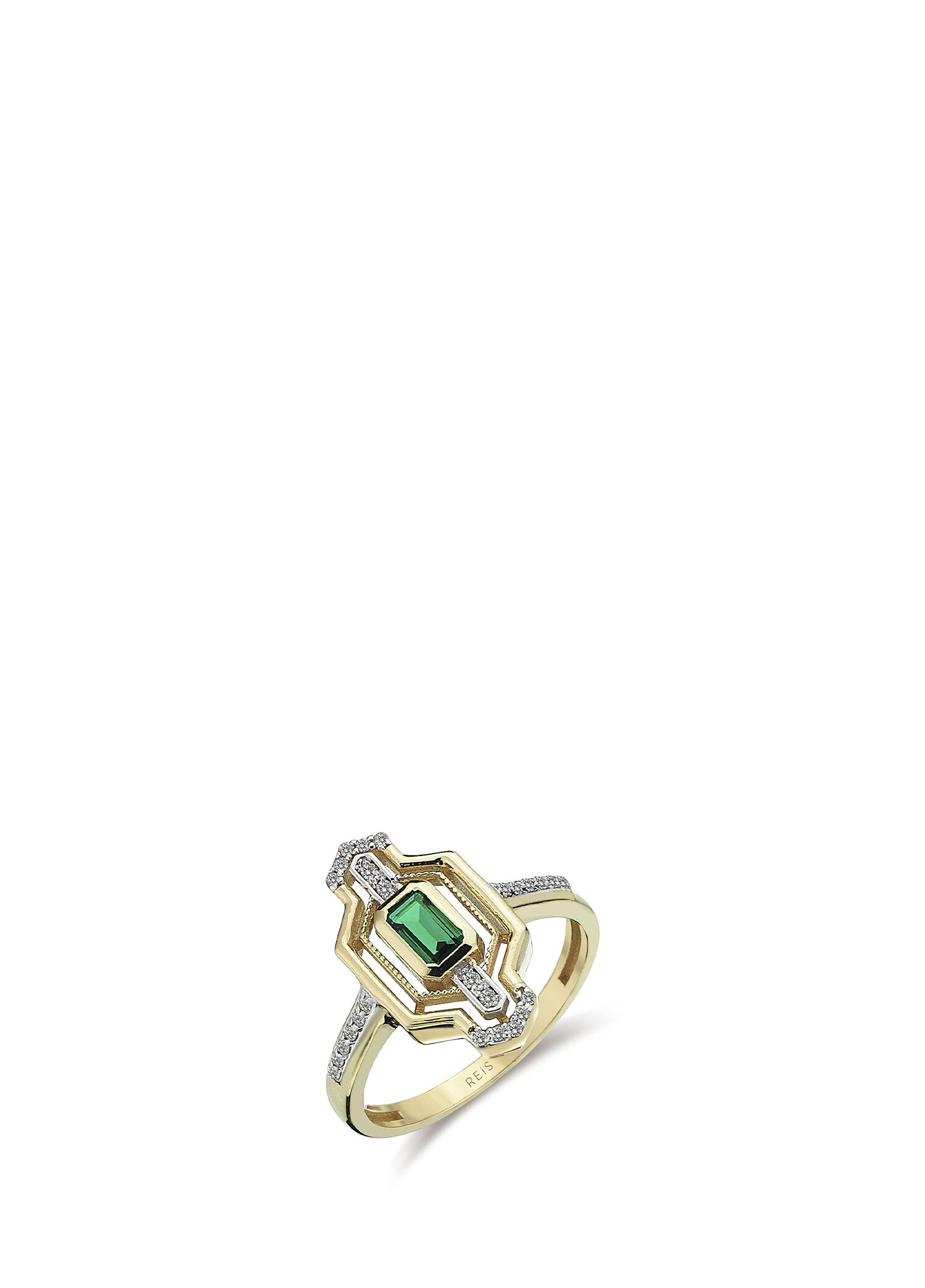 Prego Oyster Green 14 Ayar Rose Altın Kadın Pırlanta Yüzük