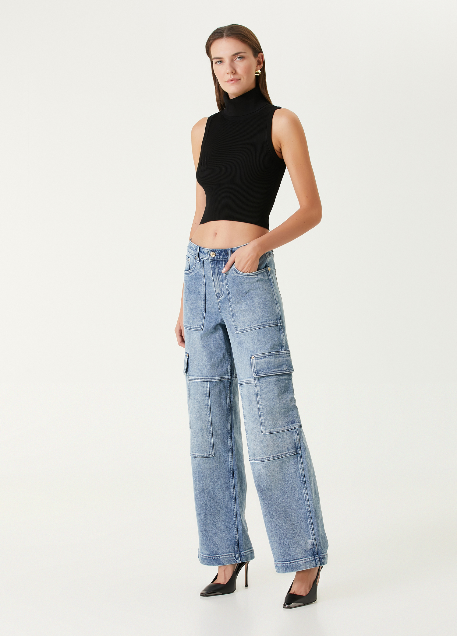 Mavi Wide Leg Kargo Jean Pantolon