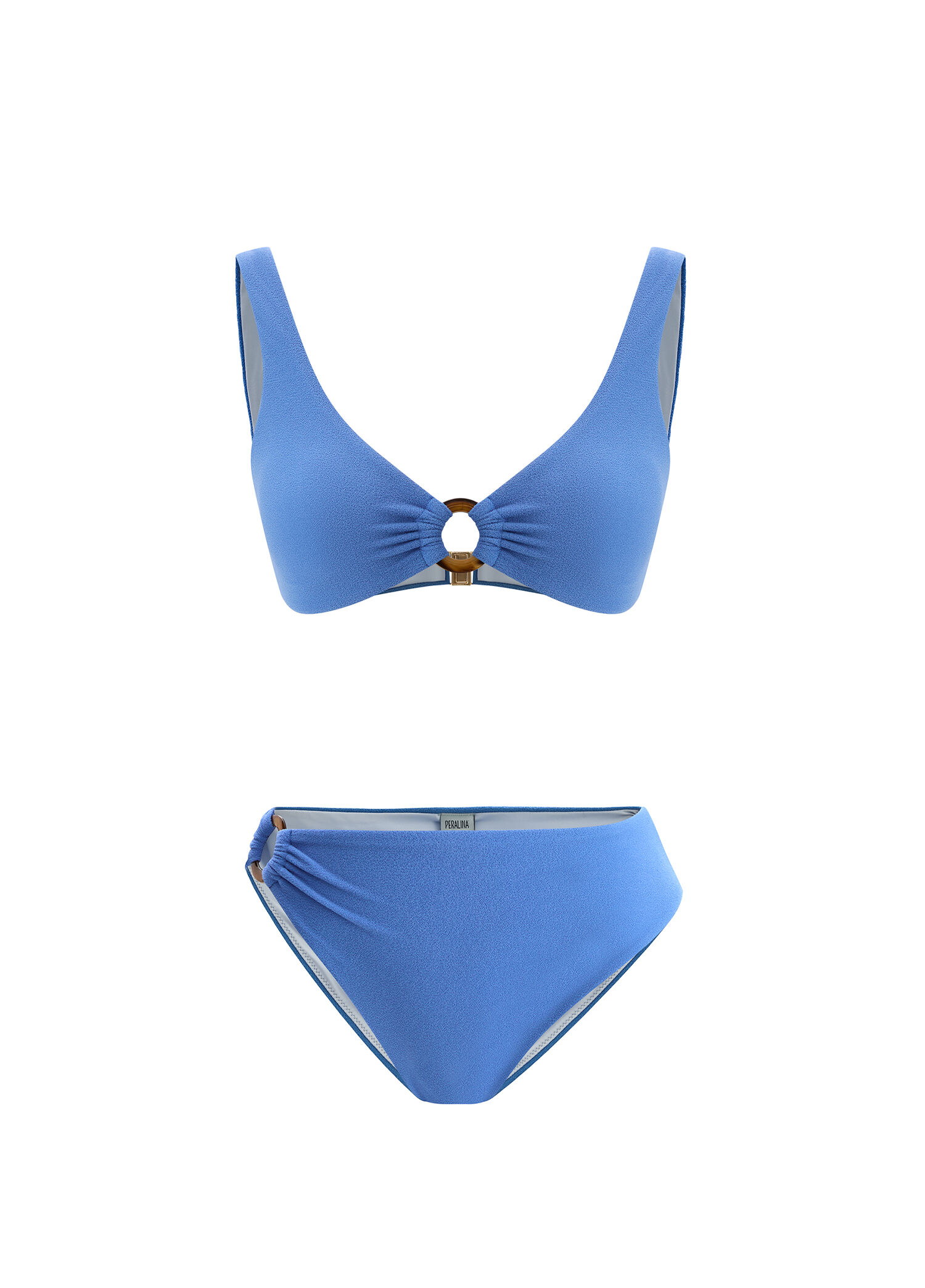 Luna Mavi Havlu Dokulu Kadın Bikini Takımı