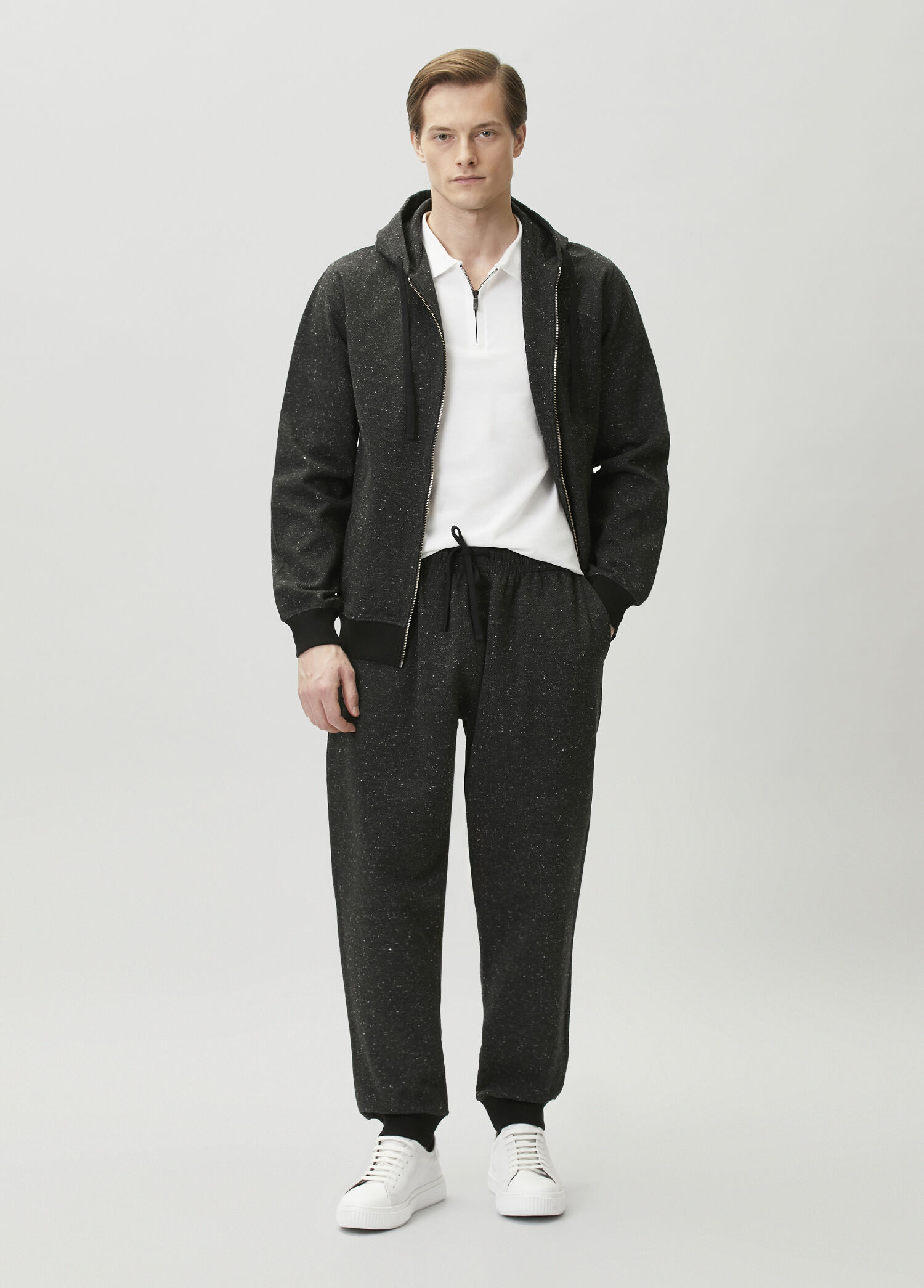 Koyu Gri Beli Kordonlu Jogger Pantolon
