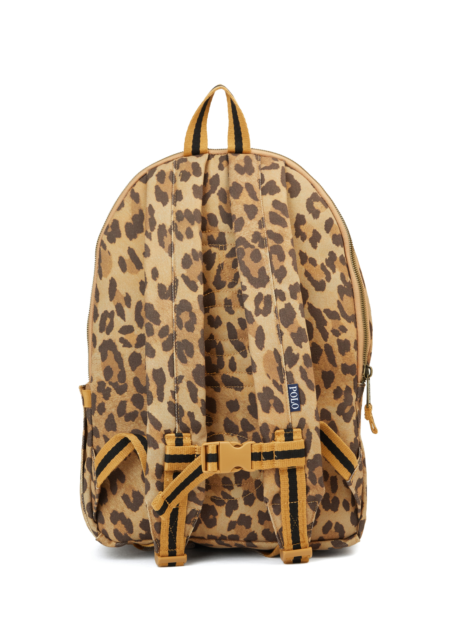 Beige Leopard Print Unisex Kids Backpack