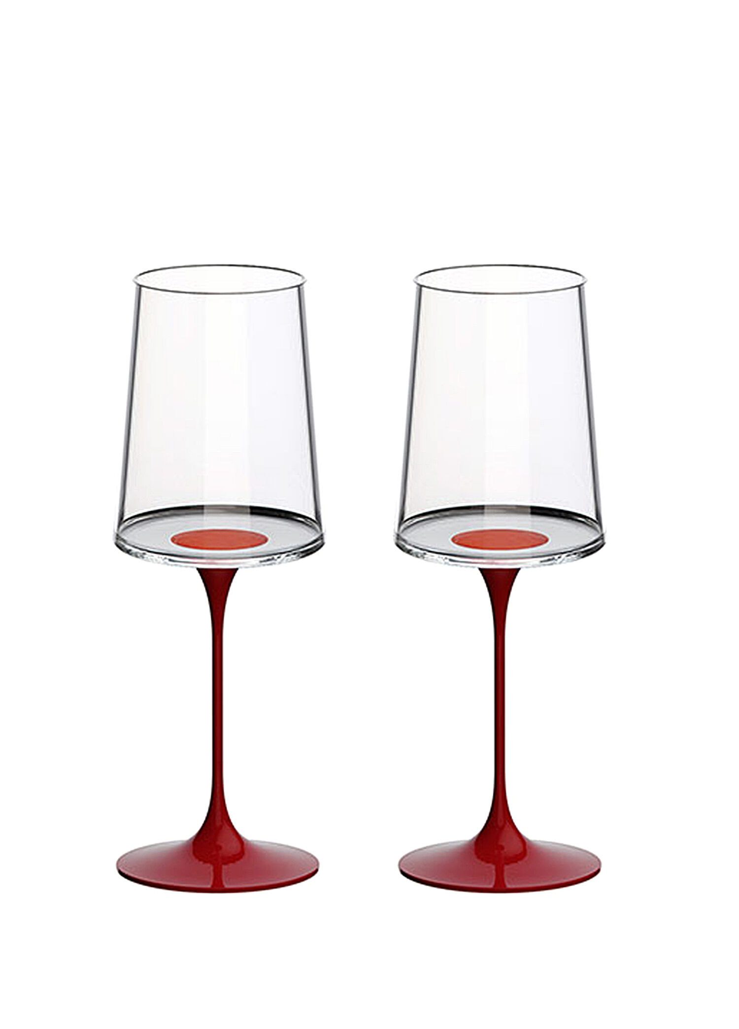 Split Glass Kırmızı Cam 2'li Beyaz Şarap Kadehi Seti