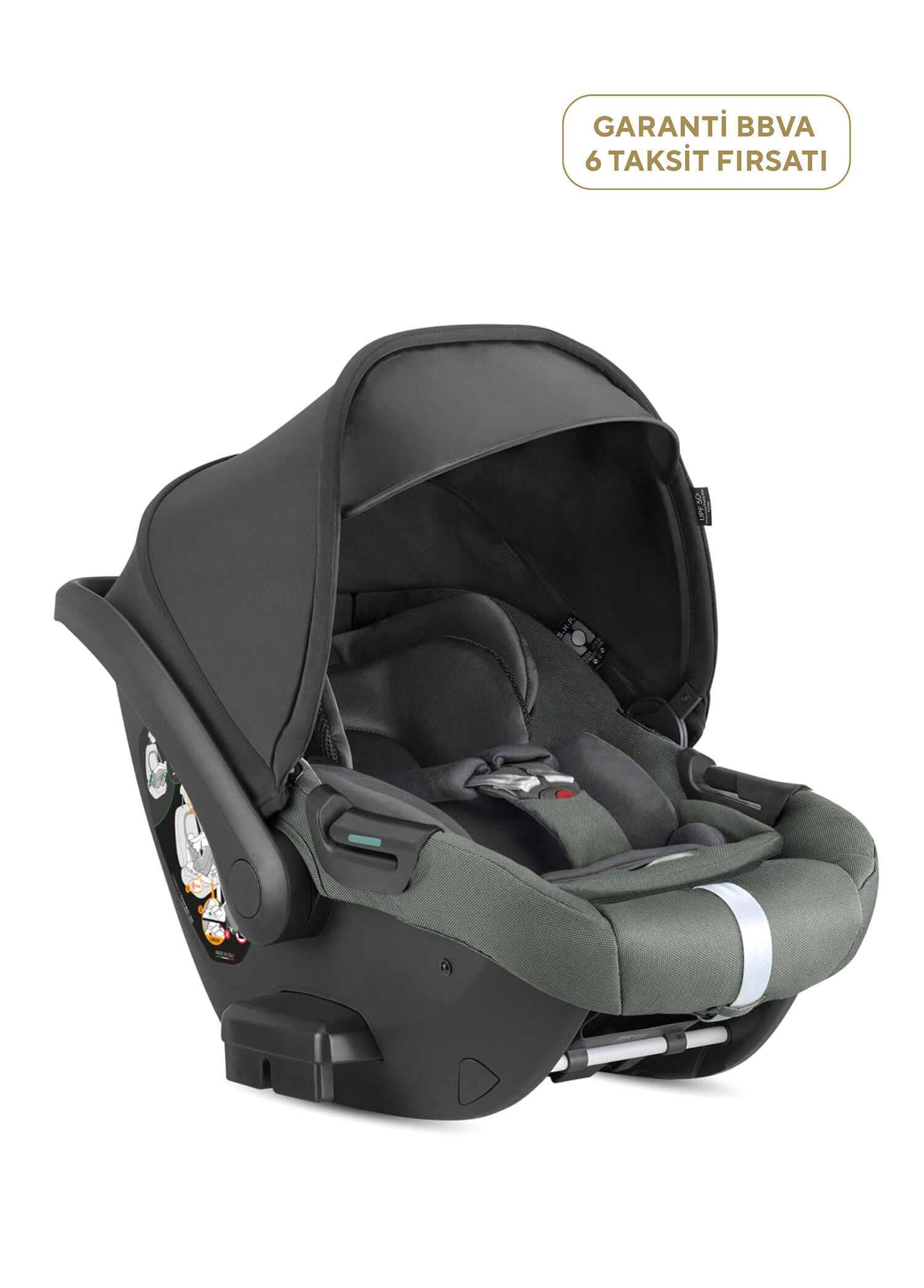 Darwin Infant Recline i-Size Gr 0+ Yatırılabilen 0-13 kg Taiga Green Bebek Ana Kucağı ve Oto Koltuğu