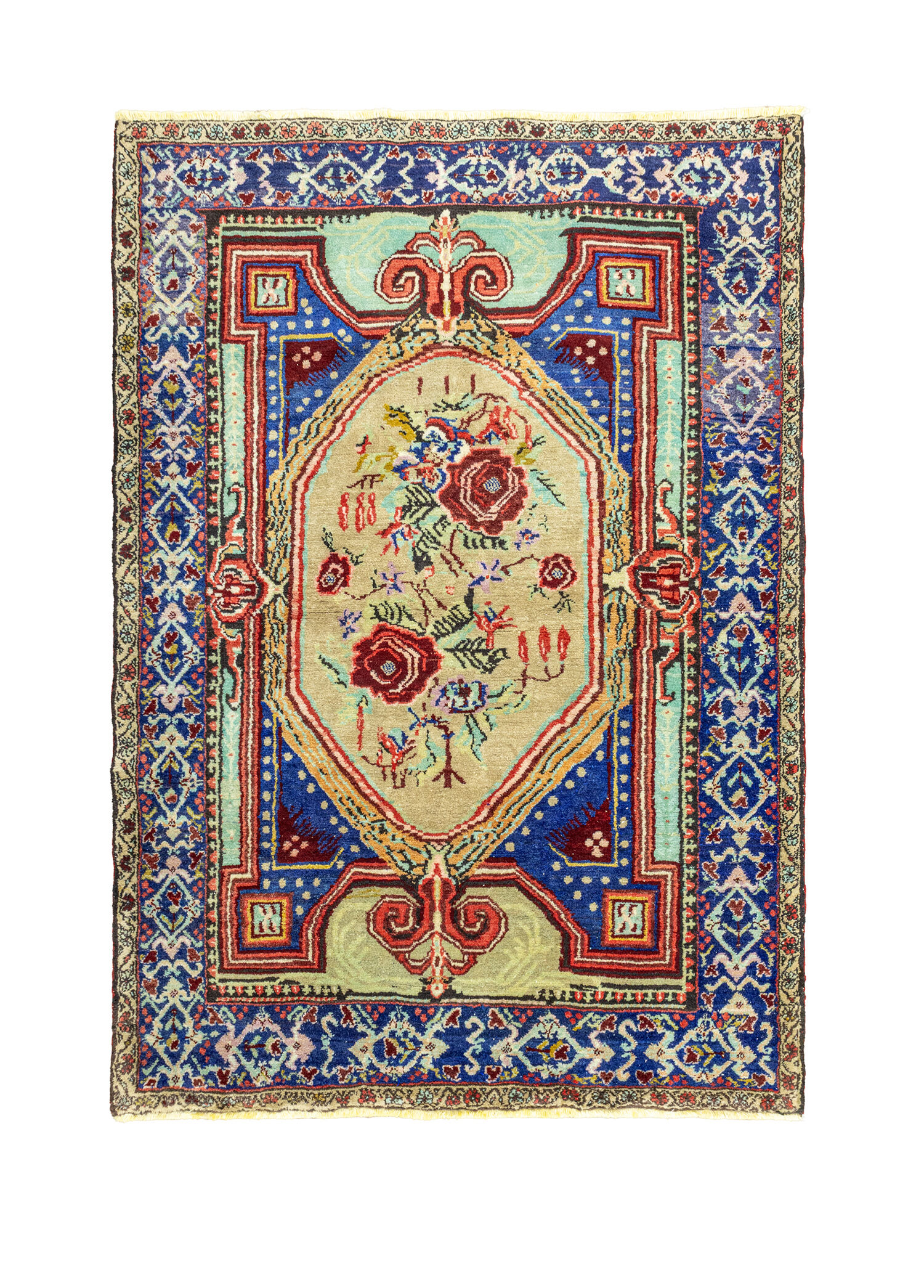 Lova Çiçek Desenli El Dokuma Gördes Halısı 158 x 216 cm