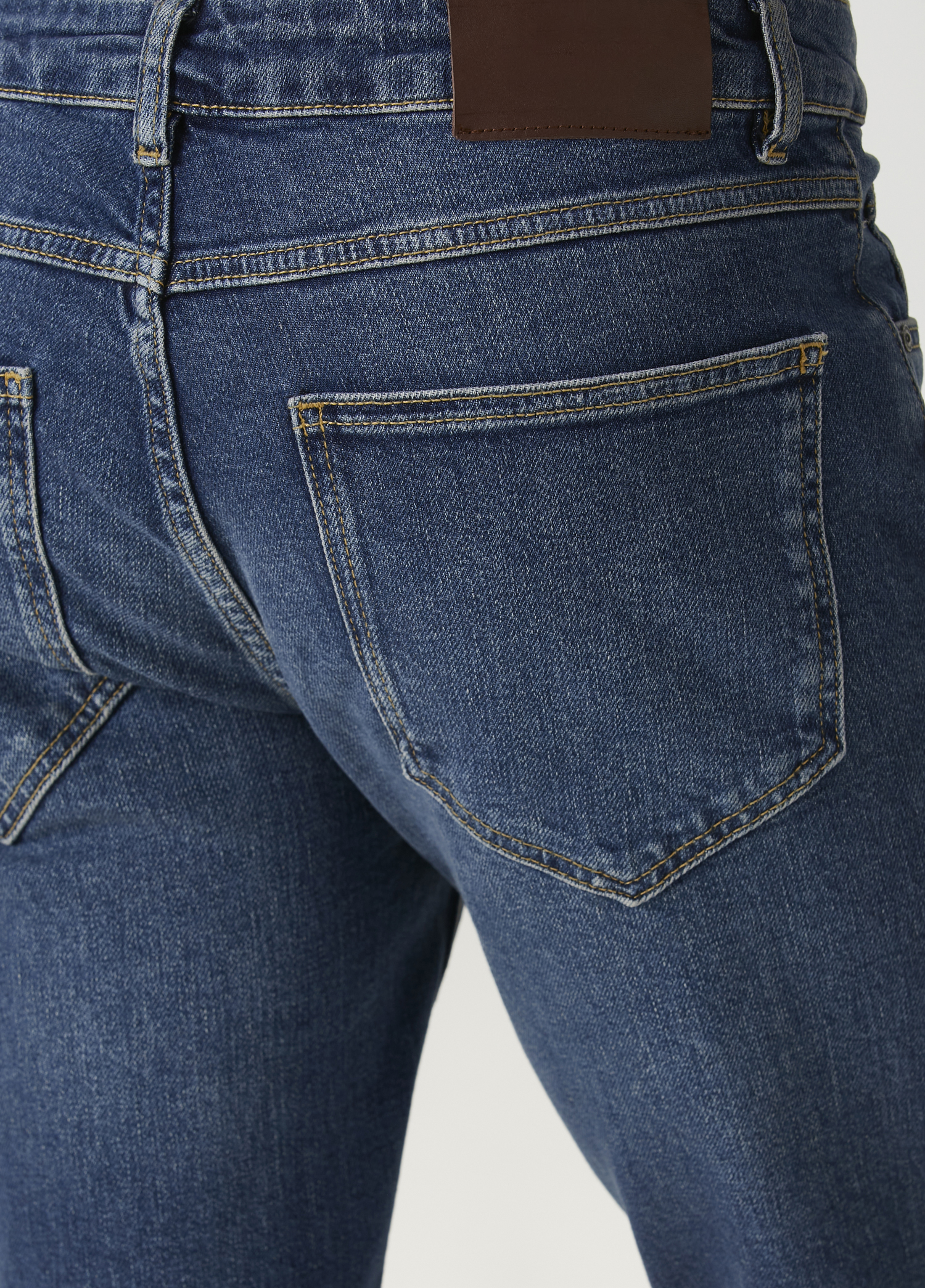 Straight Fit Koyu Mavi Jean Pantolon_4