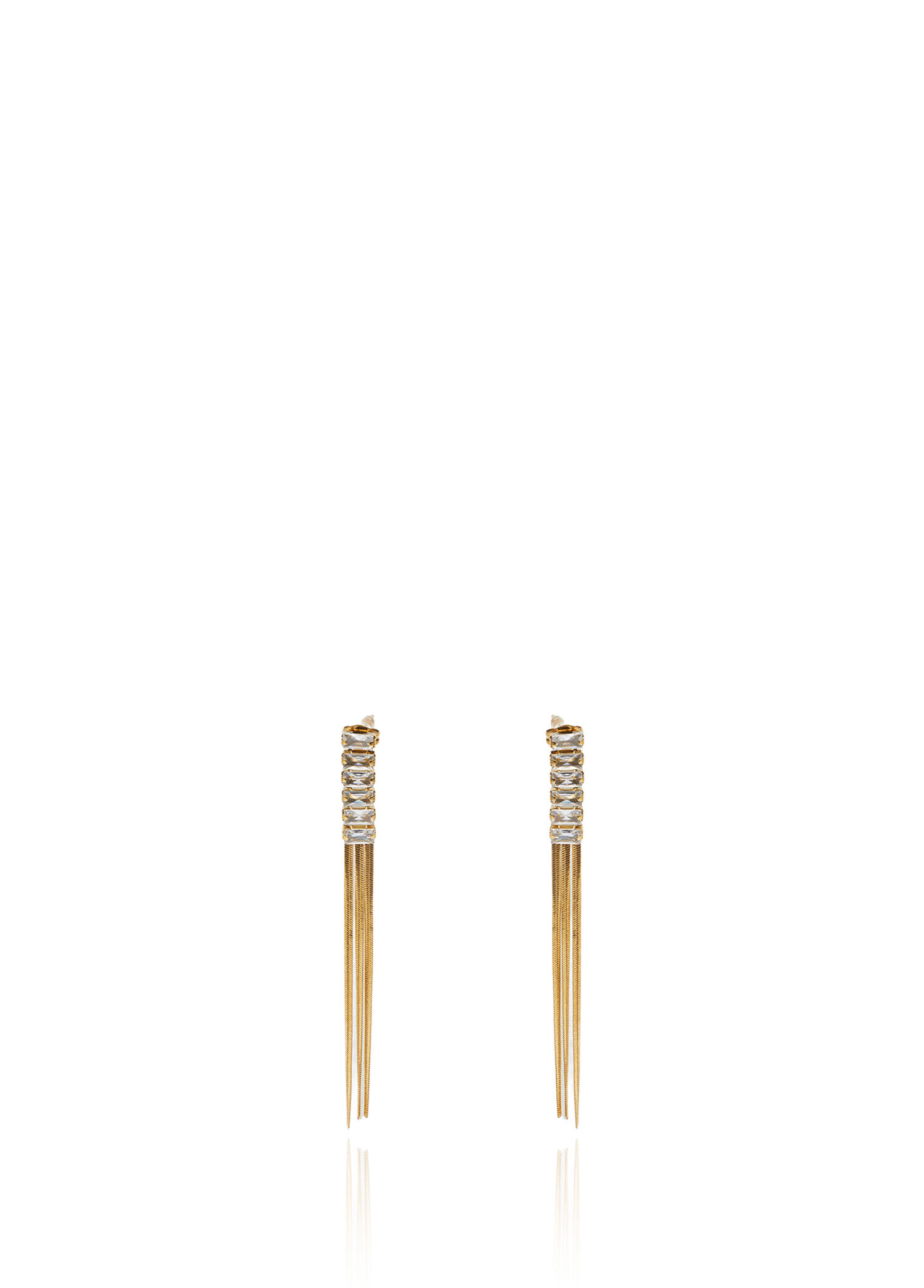 Gold Taşlı Kadın Sallantılı Küpe