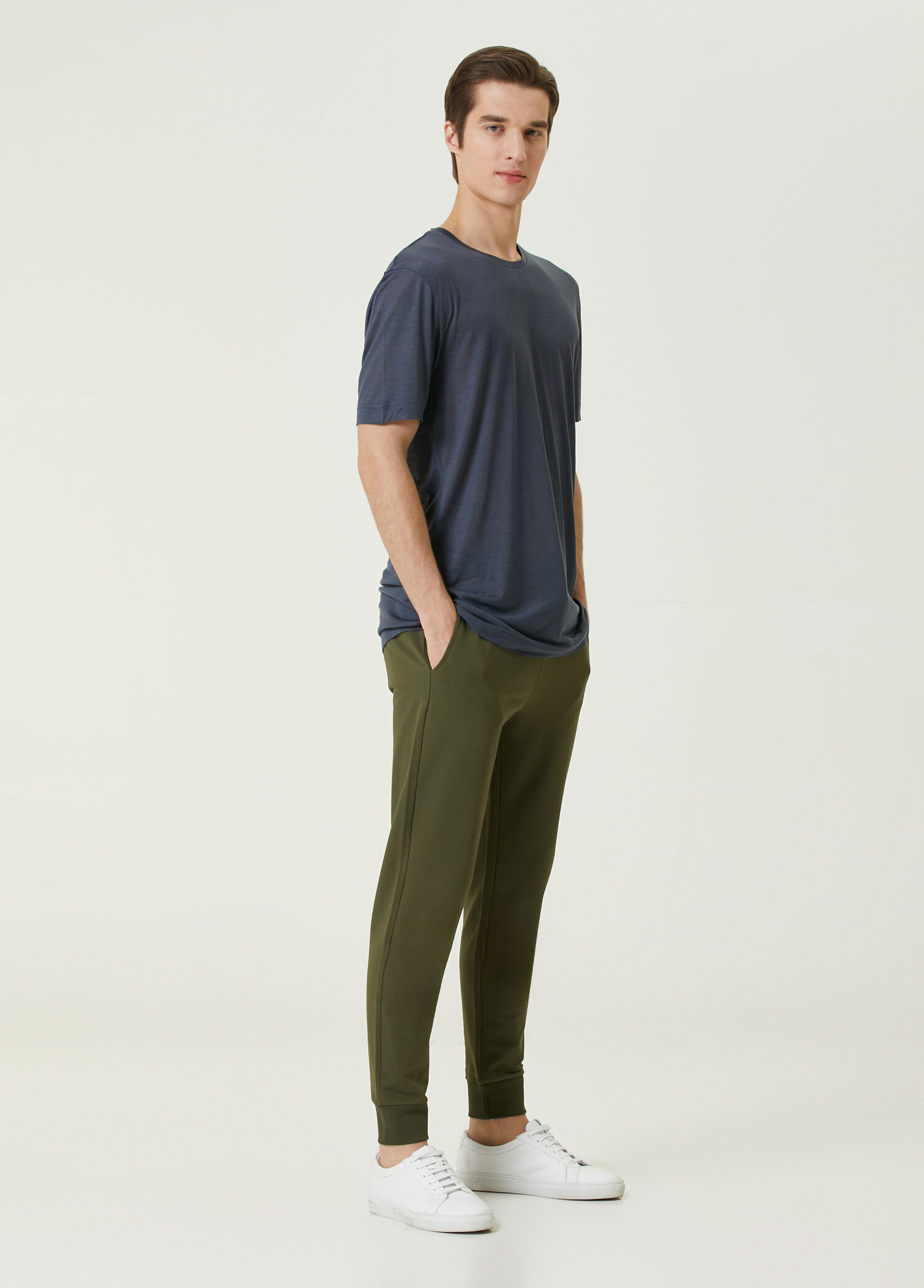 Yeşil Beli Kordonlu Jogger Pantolon