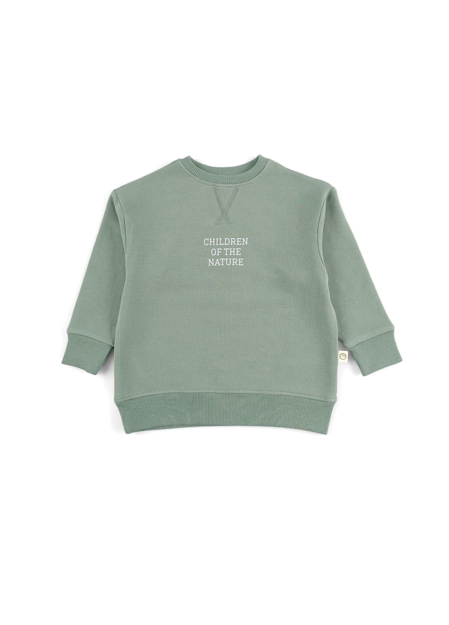 Yeşil Organik Pamuk Unisex Bebek Sweatshirt